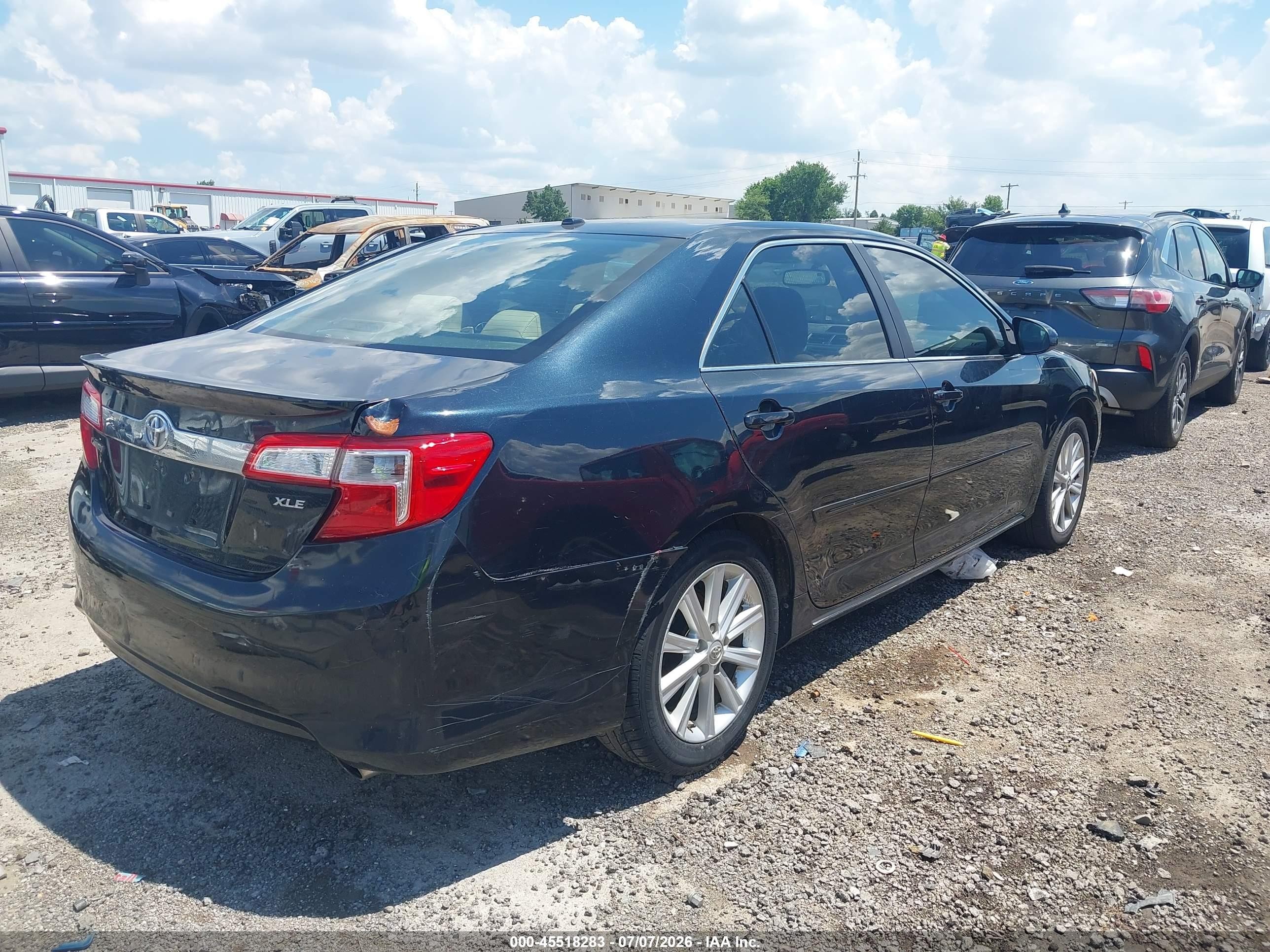 2013 Toyota Camry Xle Black vin: 4T1BF1FK3DU667130