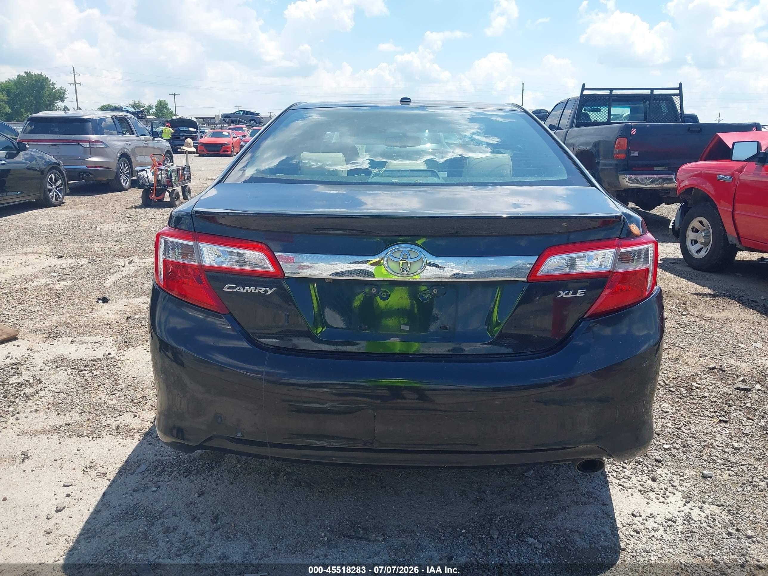 2013 Toyota Camry Xle Black vin: 4T1BF1FK3DU667130