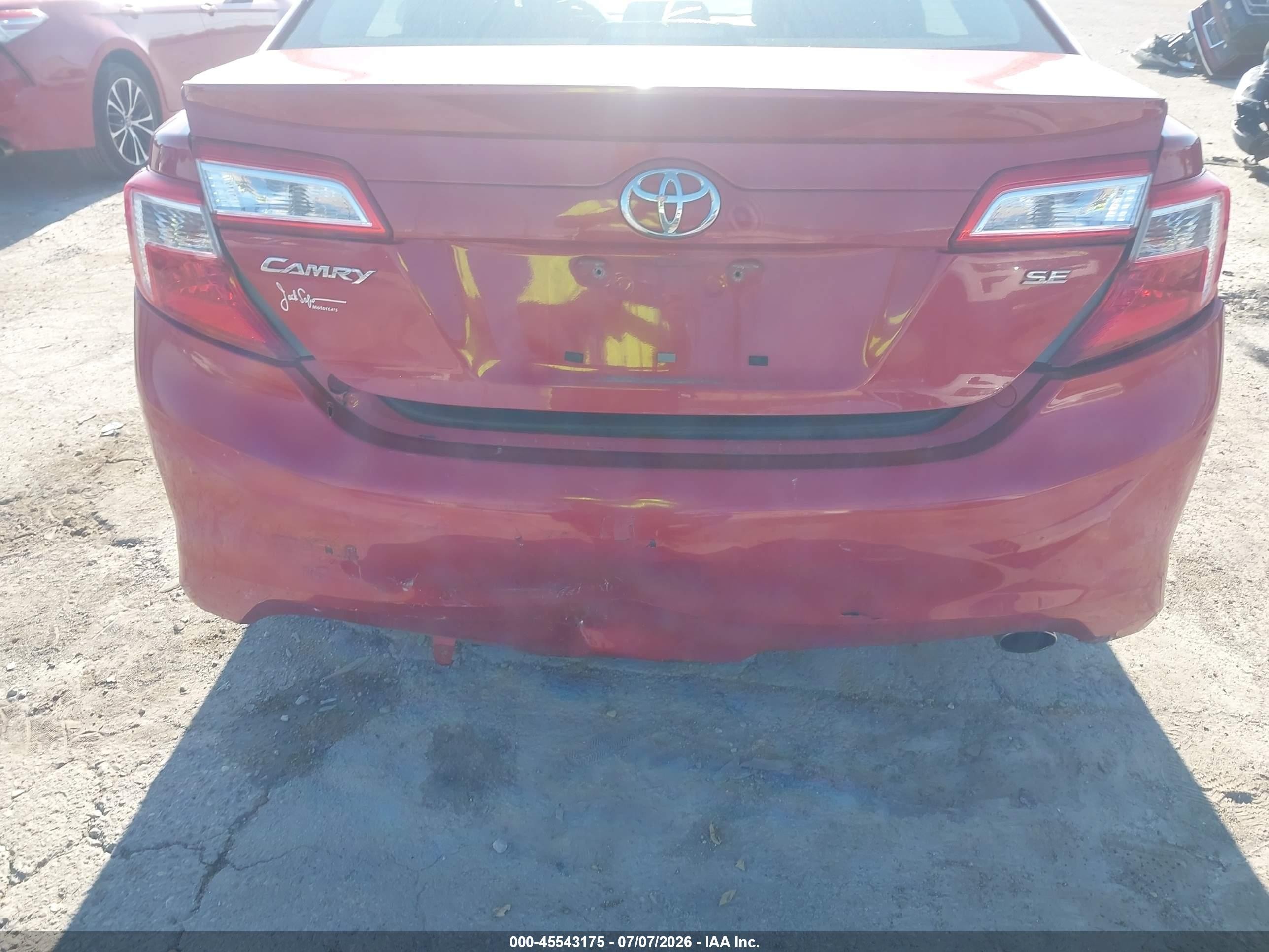2013 Toyota Camry Se Red vin: 4T1BF1FK3DU677673
