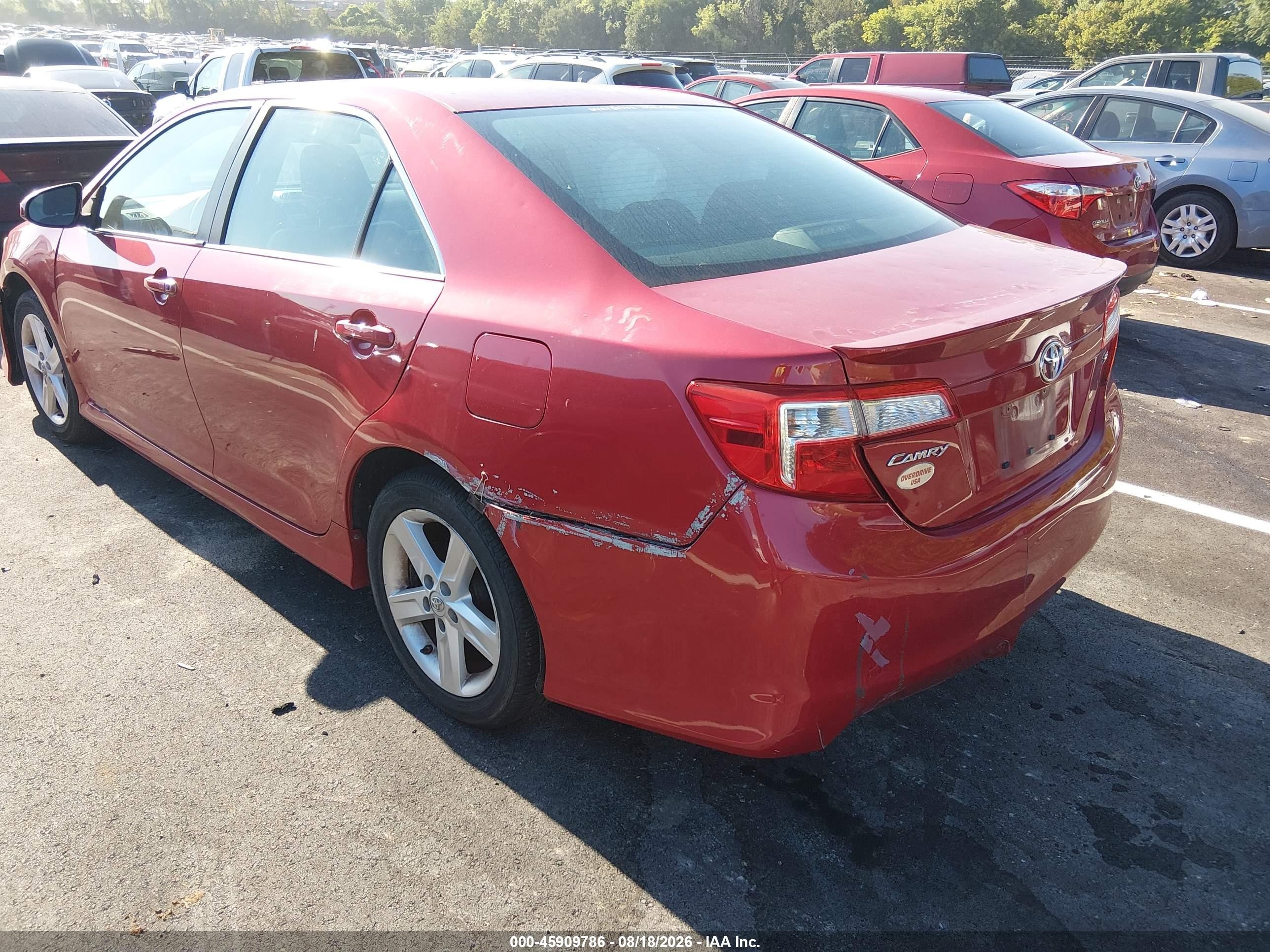 2013 Toyota Camry Se Red vin: 4T1BF1FK3DU694411