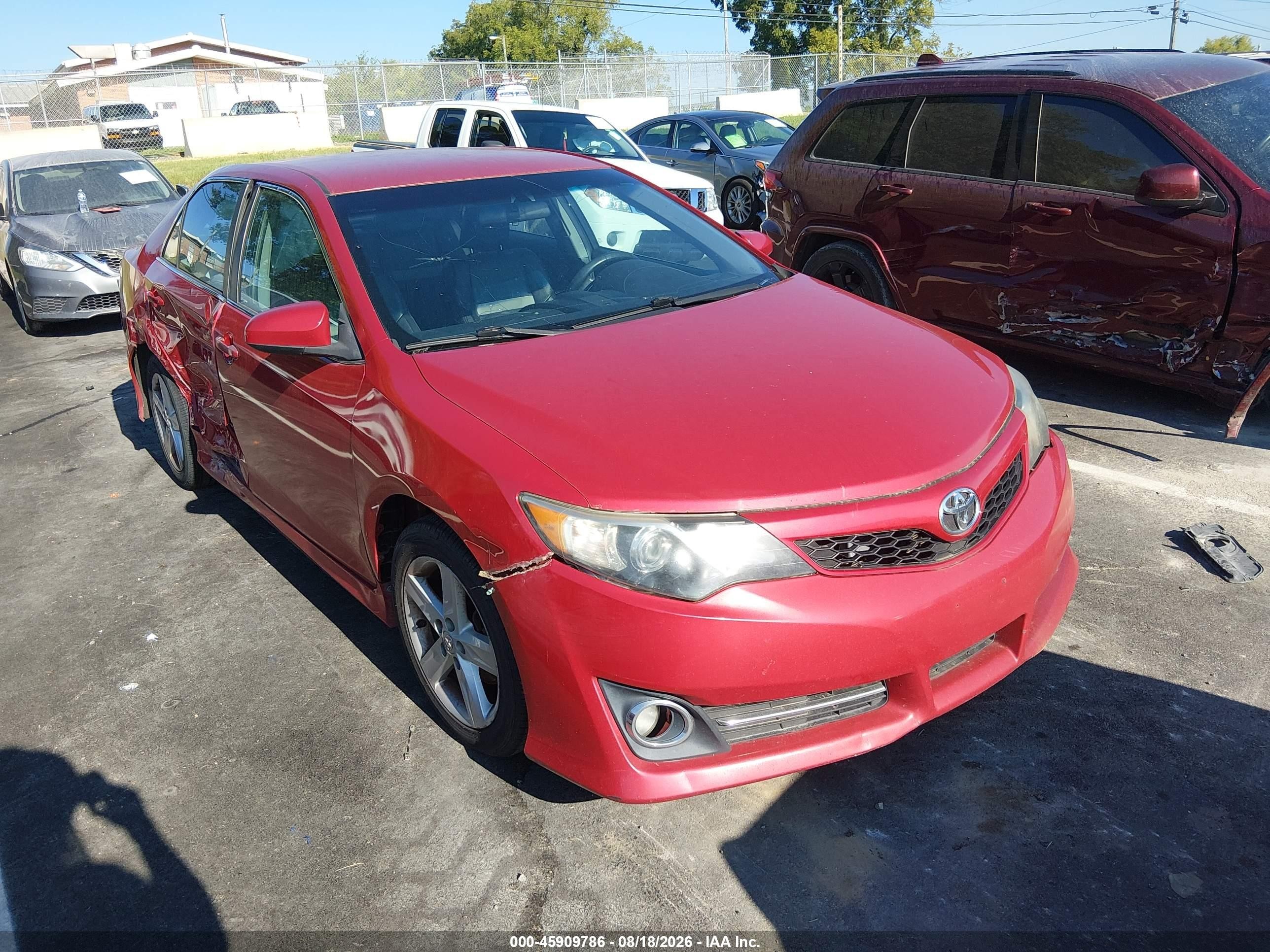 2013 Toyota Camry Se Red vin: 4T1BF1FK3DU694411