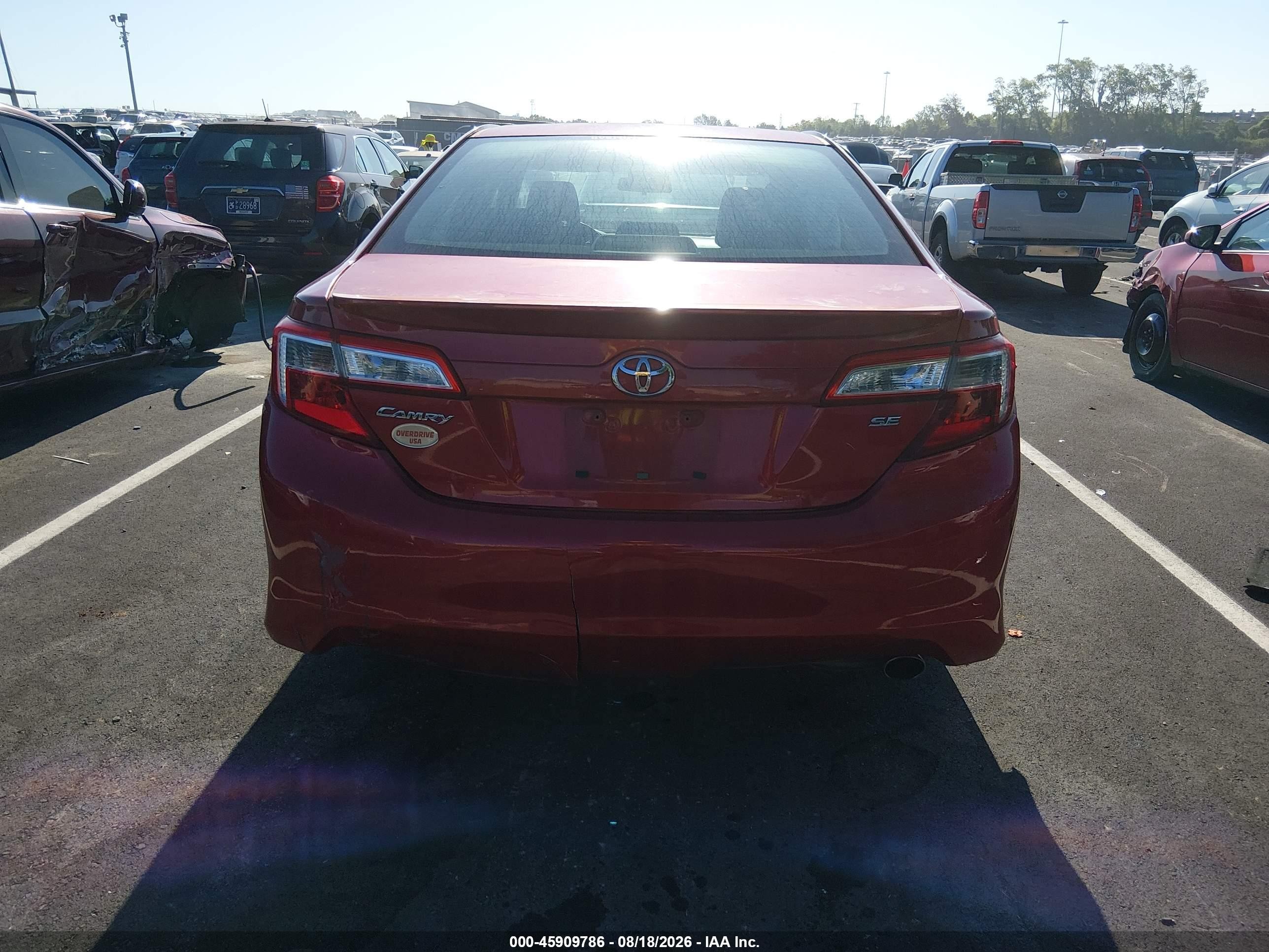 2013 Toyota Camry Se Red vin: 4T1BF1FK3DU694411