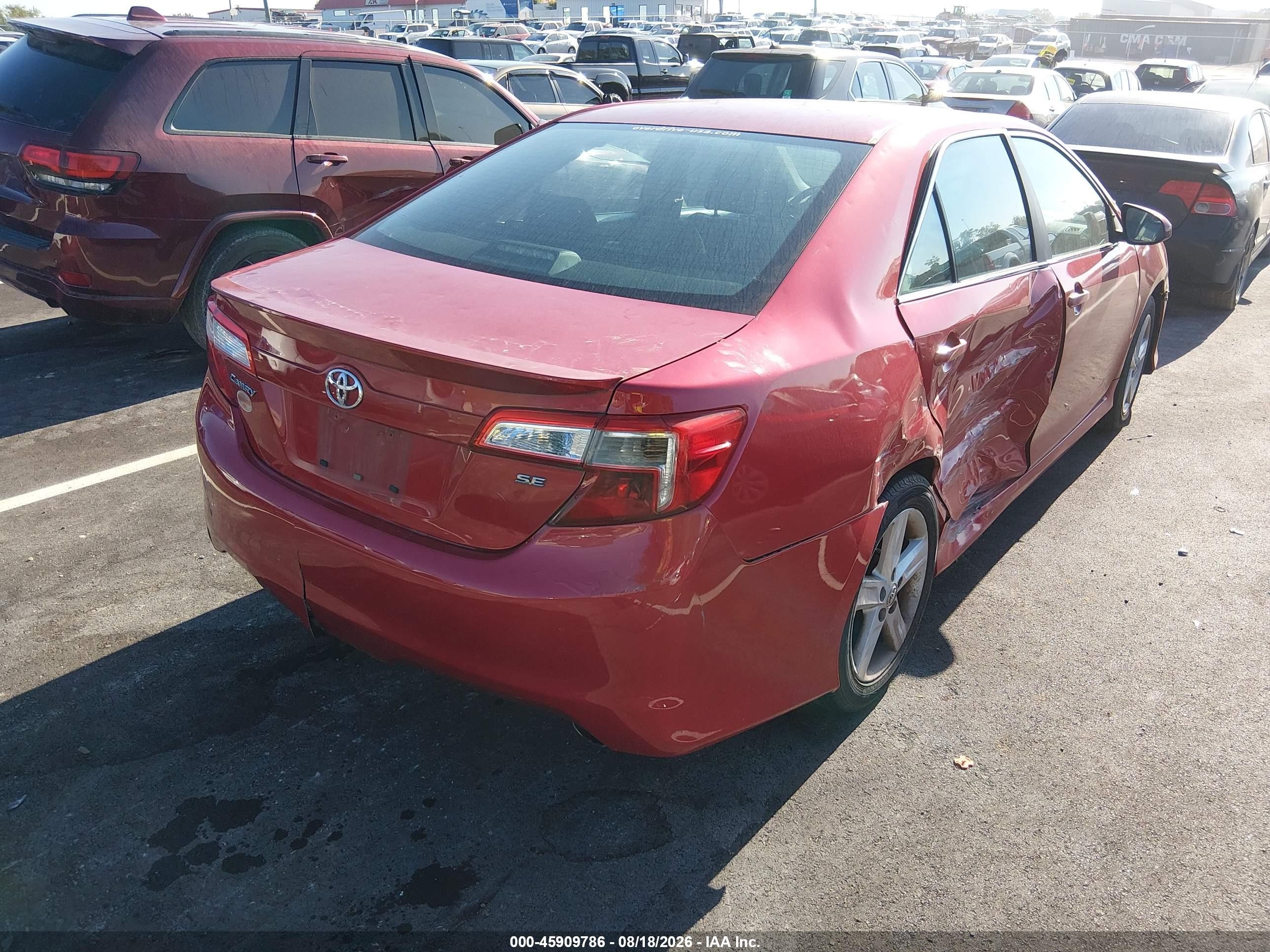2013 Toyota Camry Se Red vin: 4T1BF1FK3DU694411