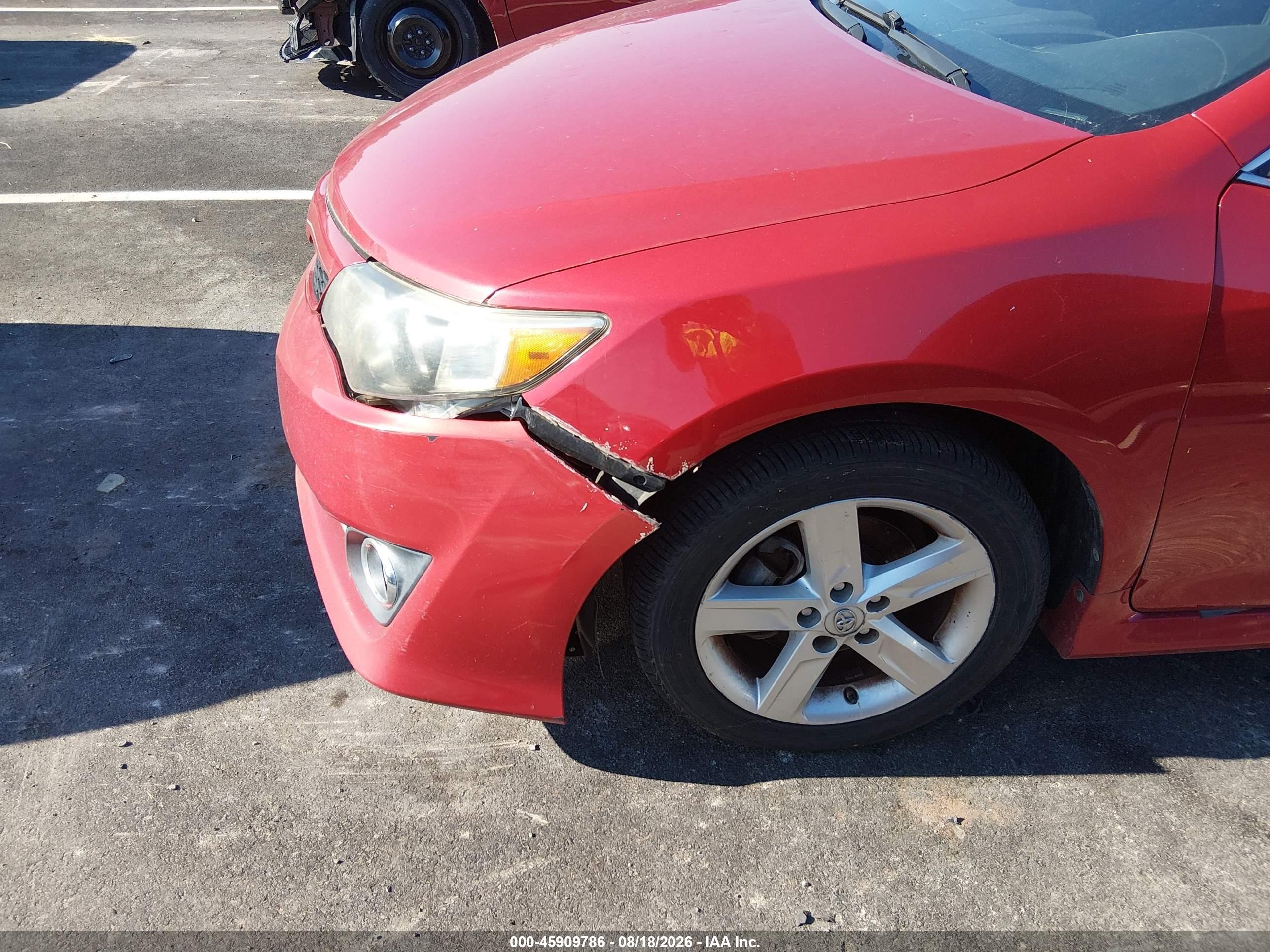 2013 Toyota Camry Se Red vin: 4T1BF1FK3DU694411