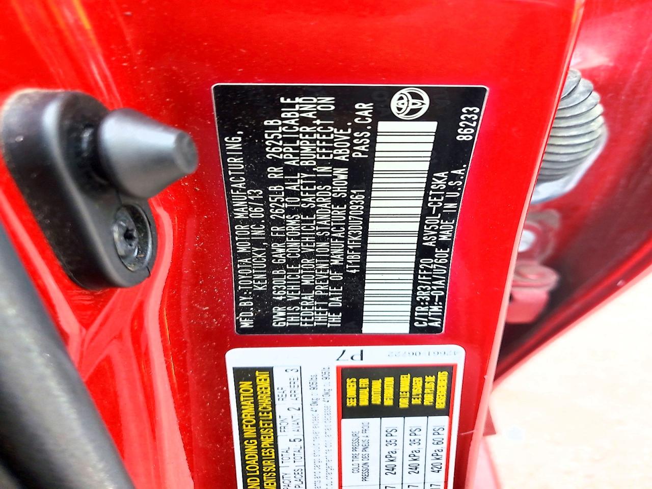 2013 Toyota Camry Se Red vin: 4T1BF1FK3DU709361