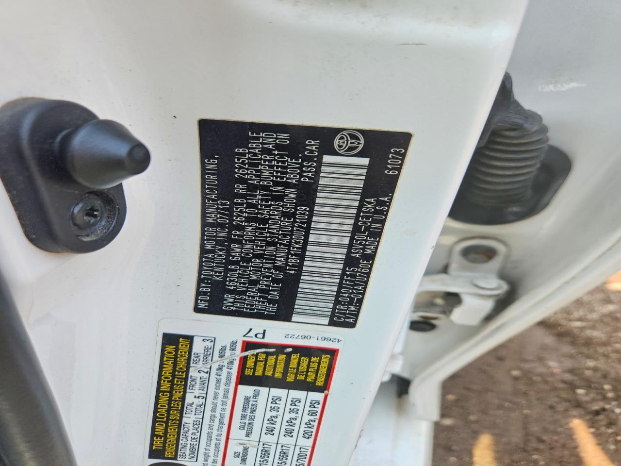 2013 Toyota Camry Se White vin: 4T1BF1FK3DU721039
