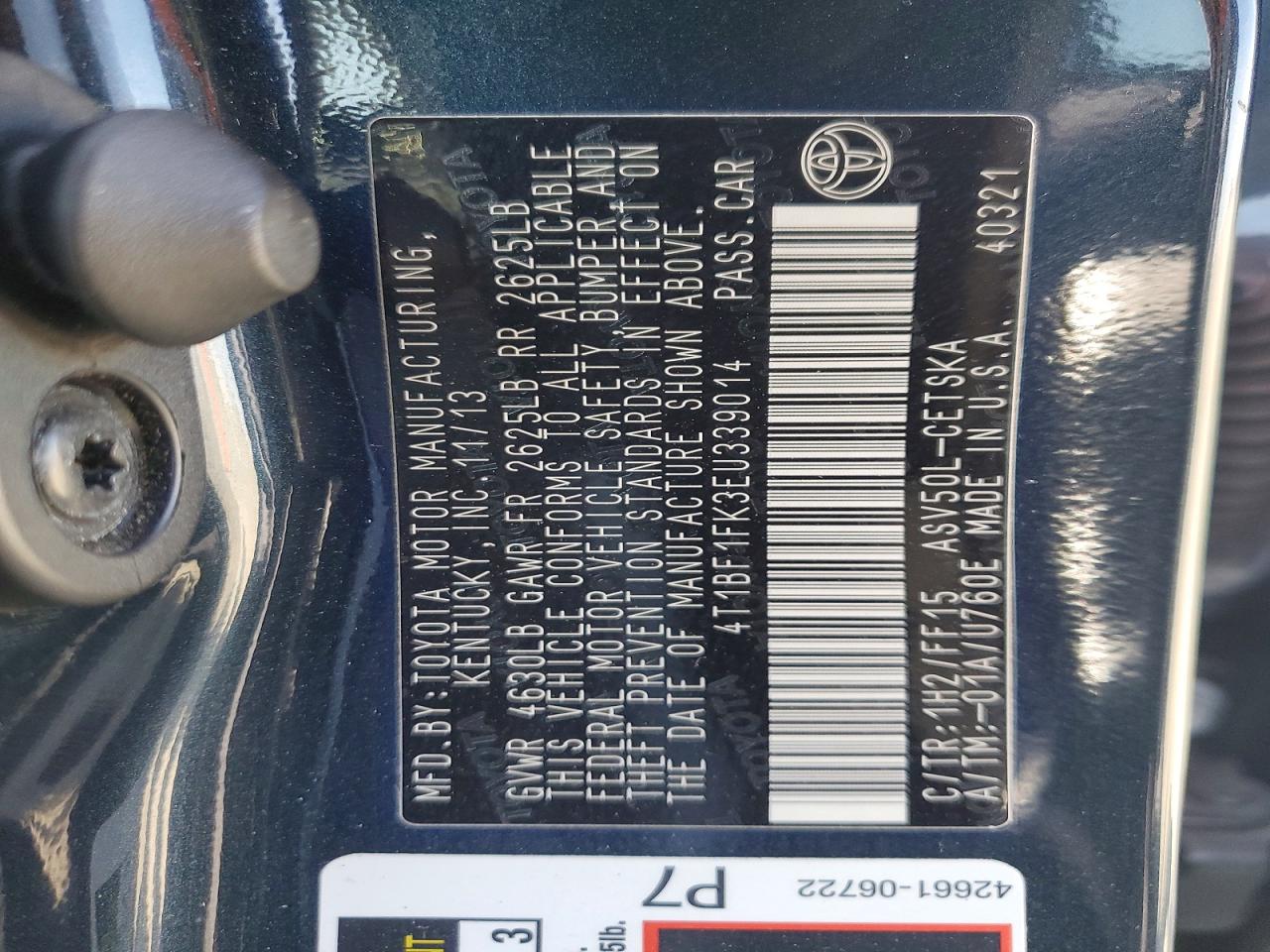 2014 Toyota Camry Se Black vin: 4T1BF1FK3EU339014
