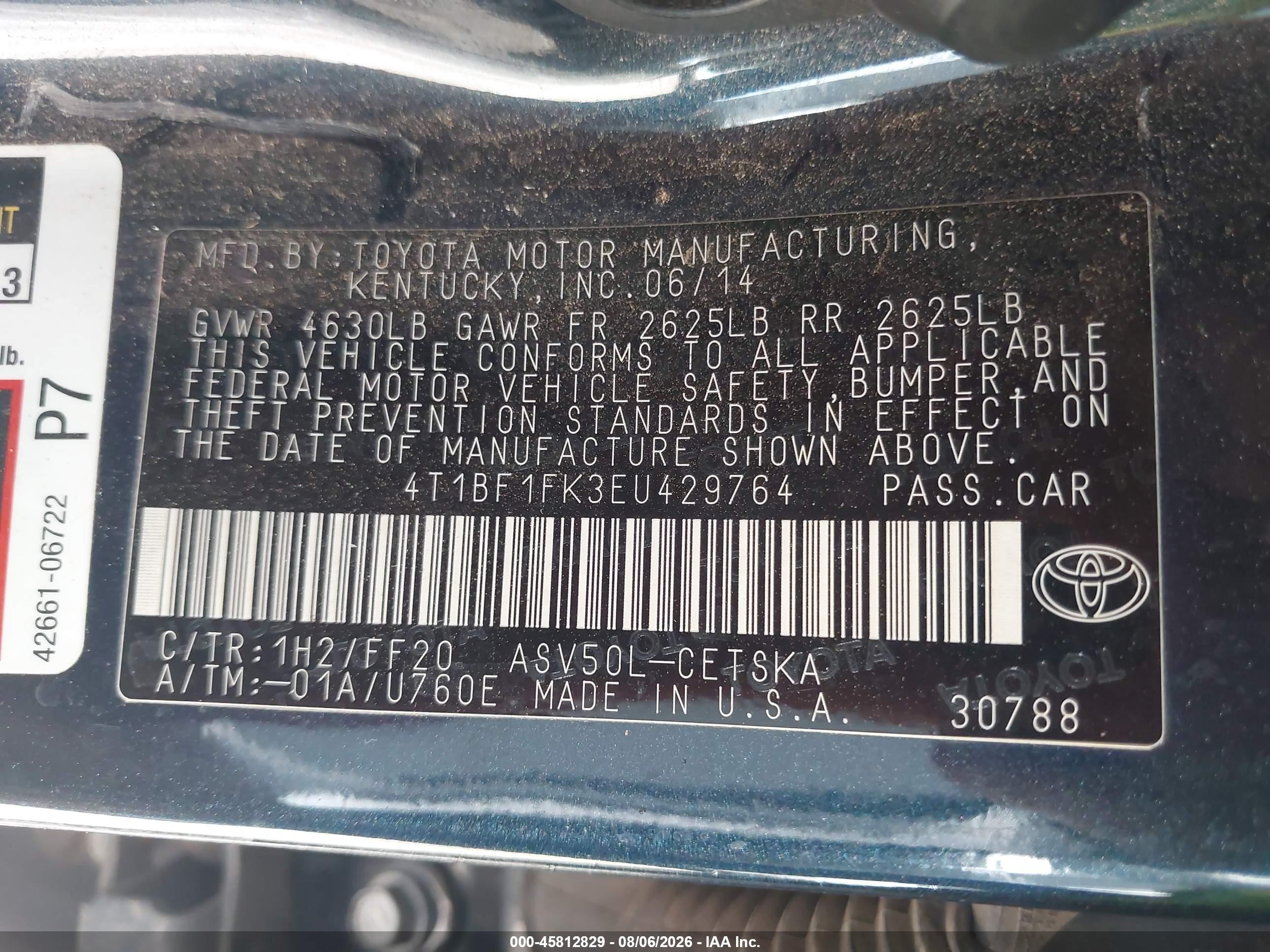 2014 Toyota Camry Se Blue vin: 4T1BF1FK3EU429764