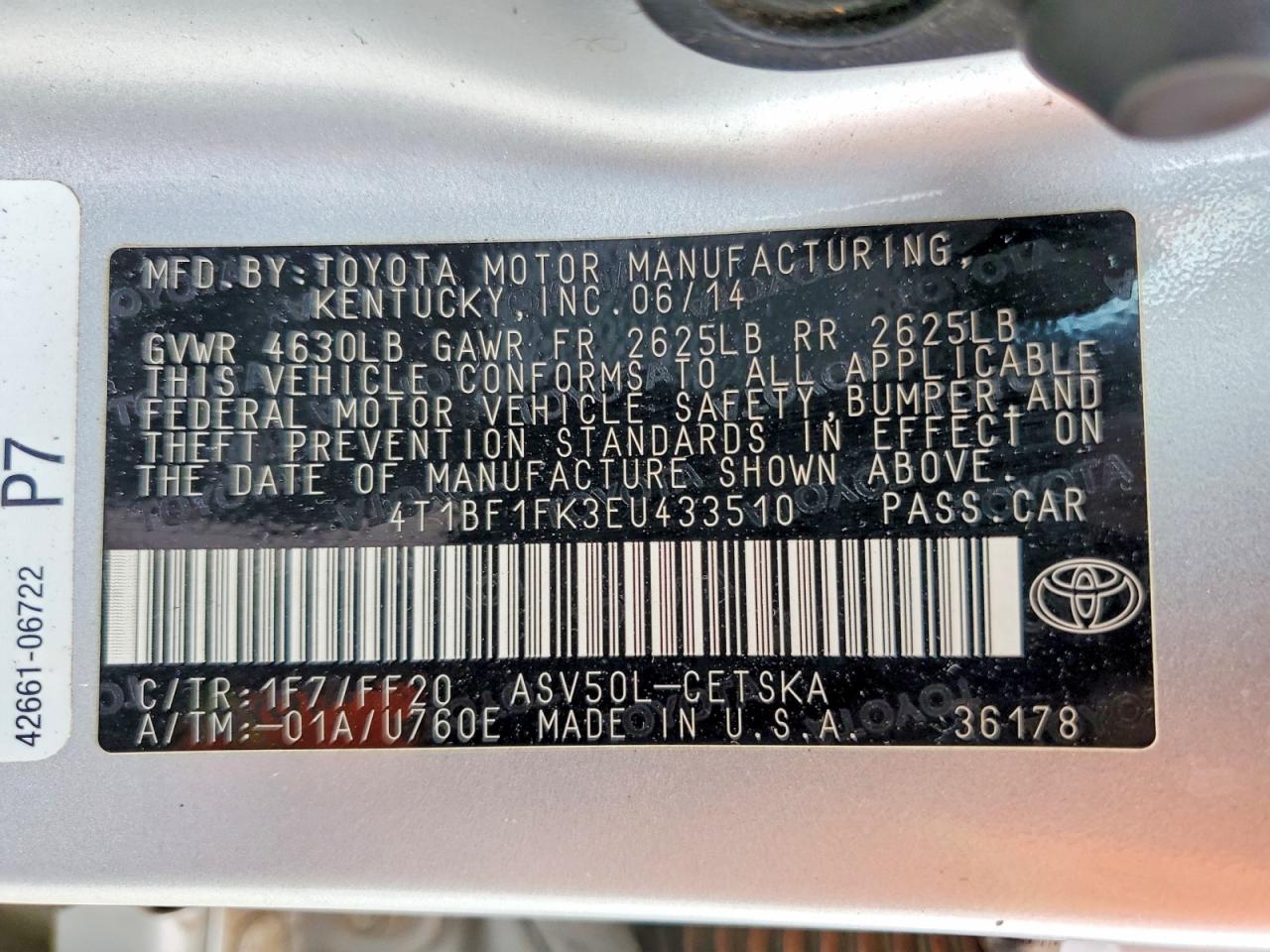 2014 Toyota Camry Se Silver vin: 4T1BF1FK3EU433510
