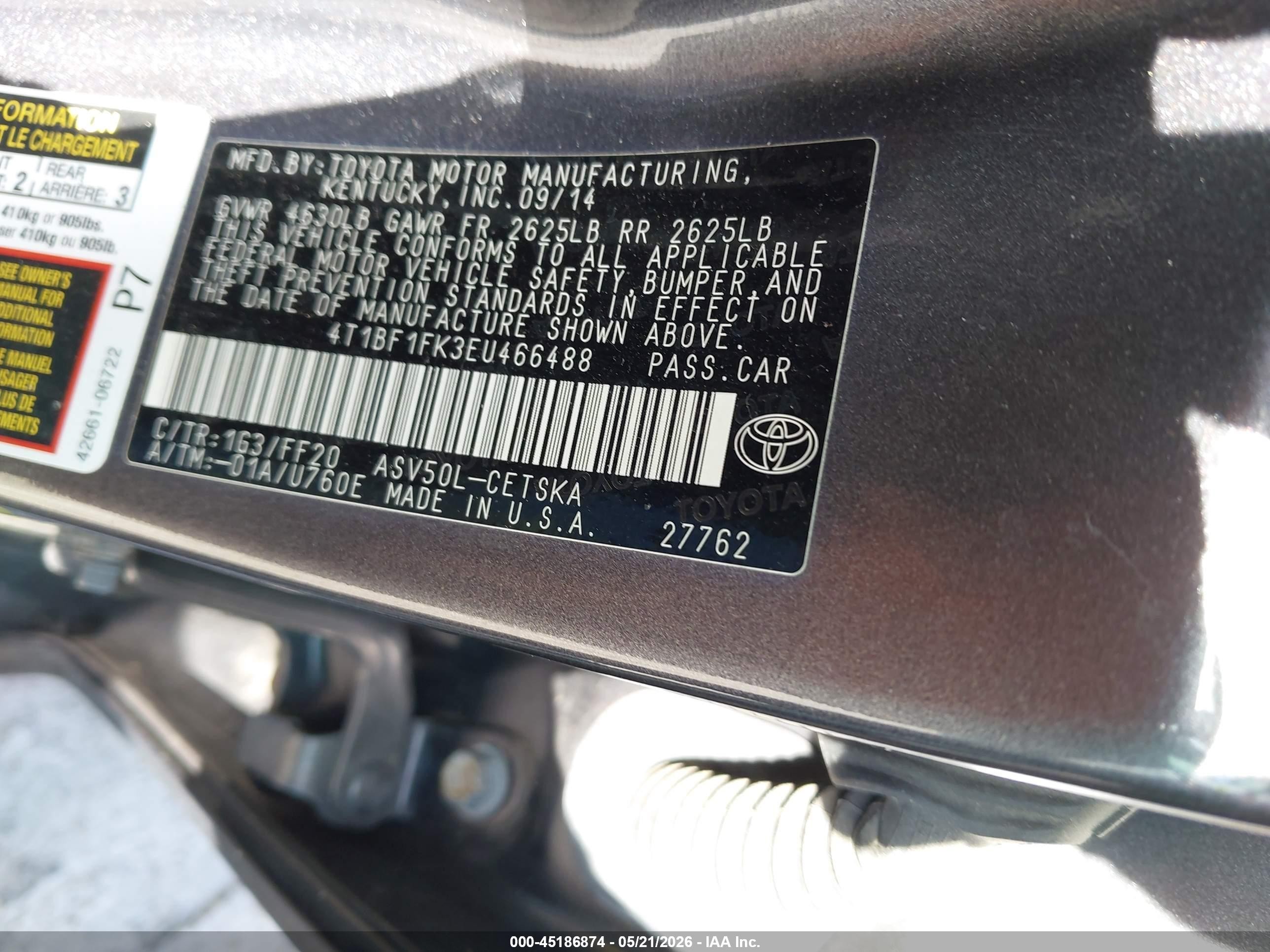 2014 Toyota Camry Se Black vin: 4T1BF1FK3EU466488