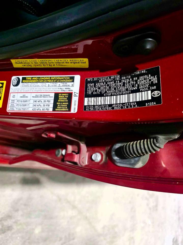 2014 Toyota Camry Se Red vin: 4T1BF1FK3EU736321