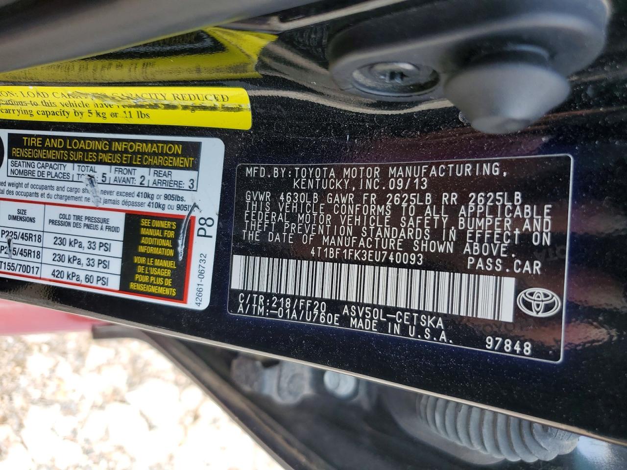 2014 Toyota Camry Se Sport Black vin: 4T1BF1FK3EU740093