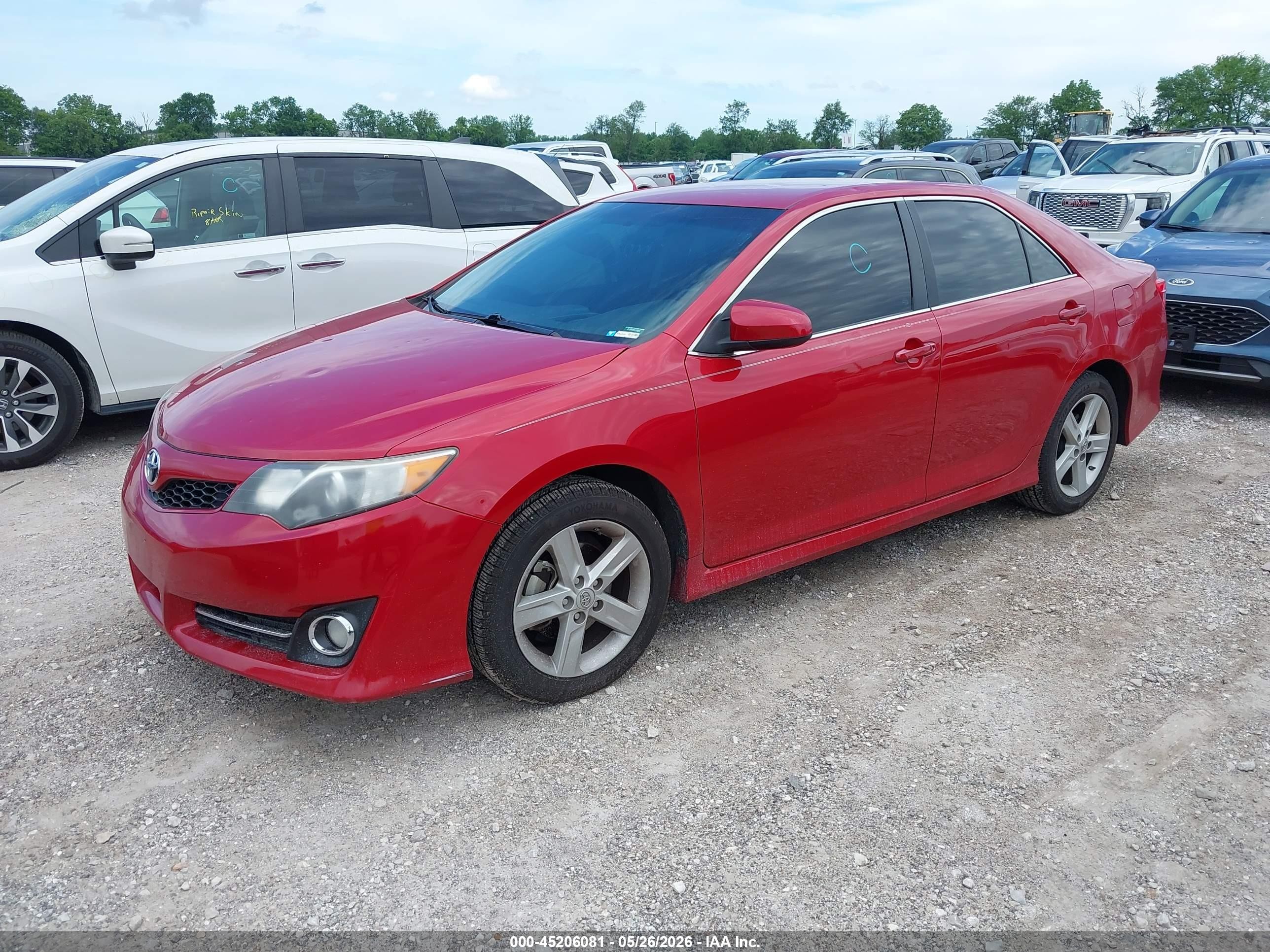 2014 Toyota Camry Se Red vin: 4T1BF1FK3EU770405