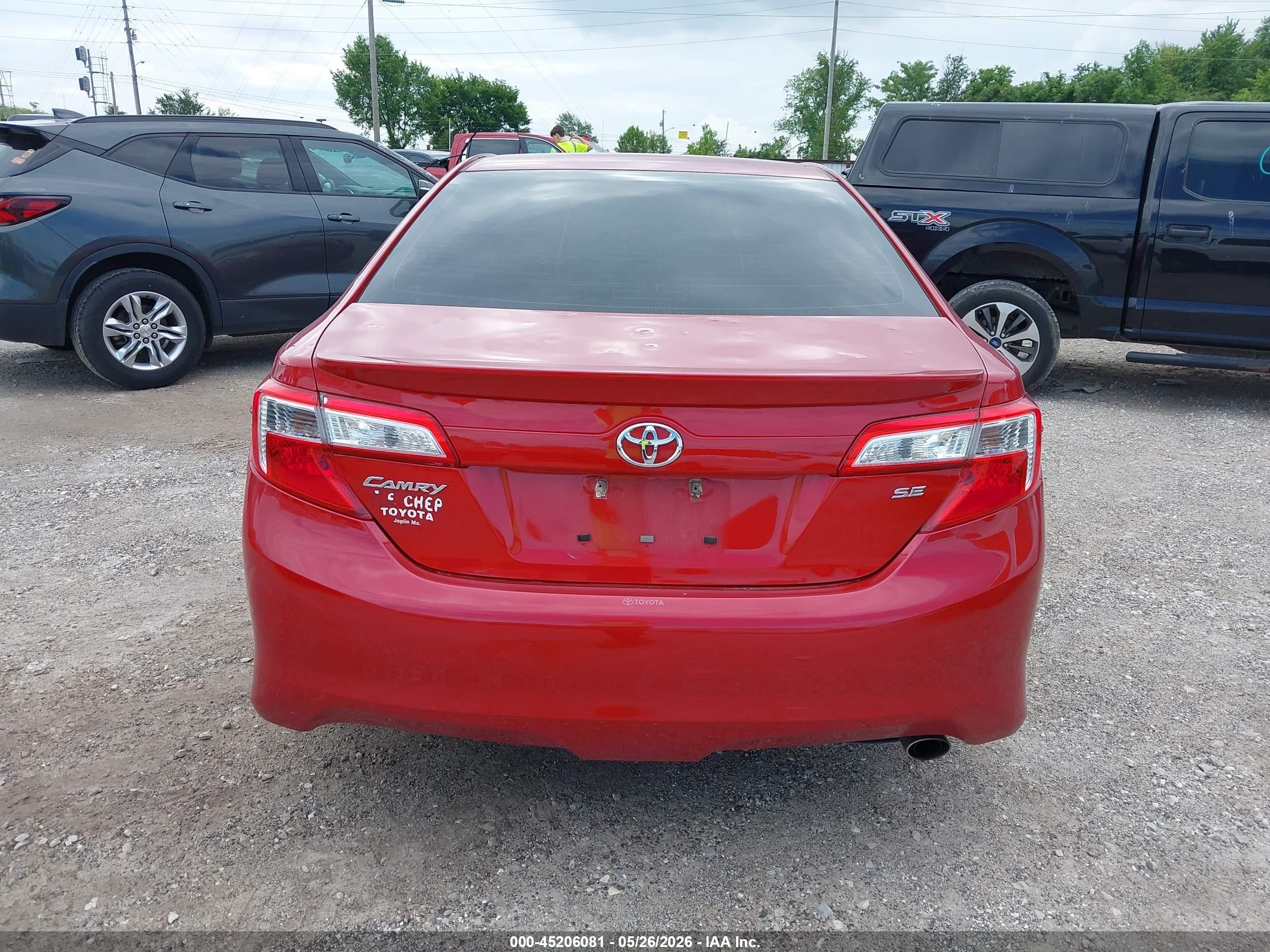 2014 Toyota Camry Se Red vin: 4T1BF1FK3EU770405