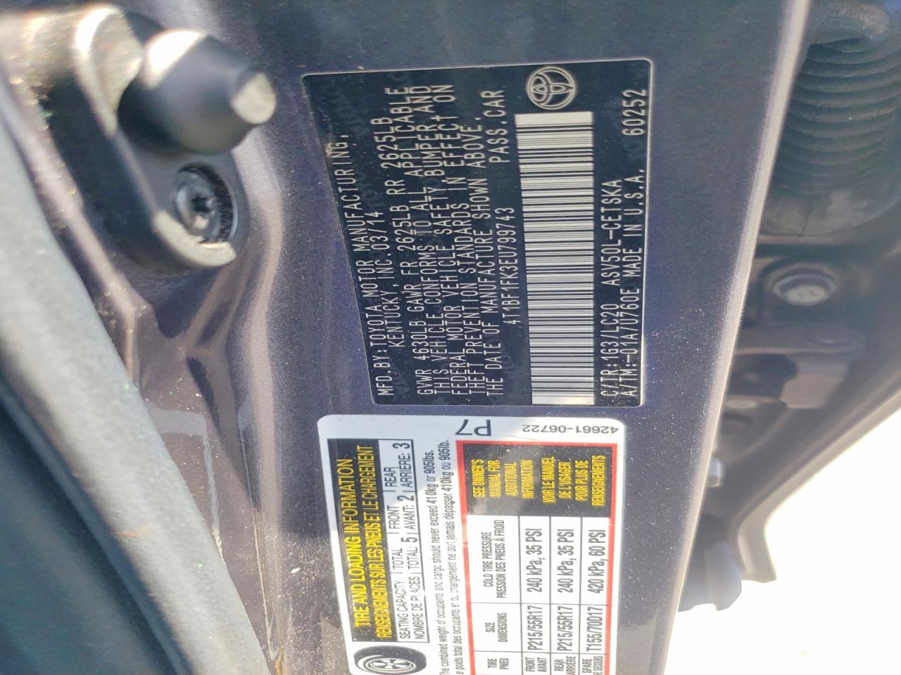 2014 Toyota Camry Se Gray vin: 4T1BF1FK3EU799743