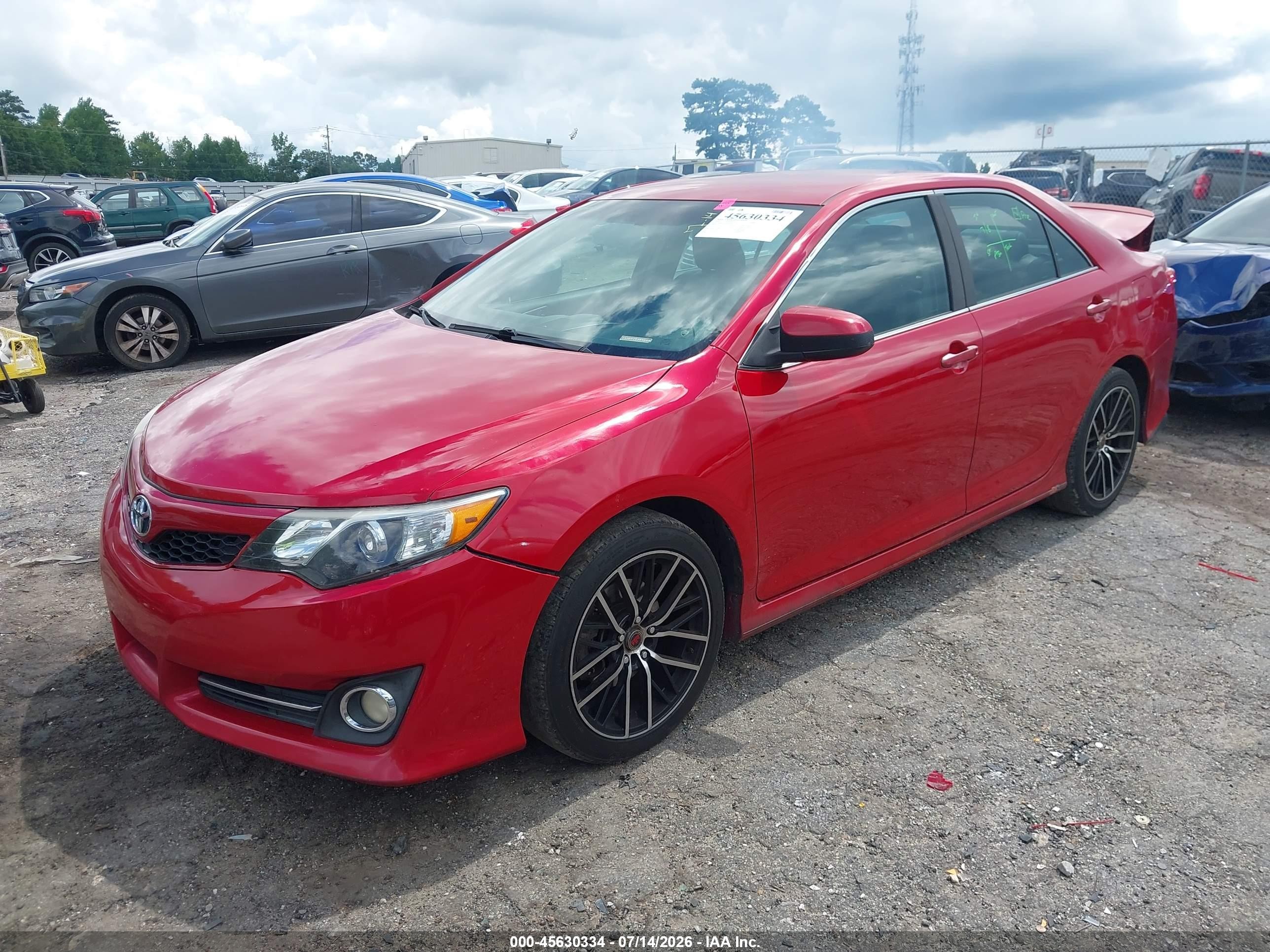 2014 Toyota Camry Se Red vin: 4T1BF1FK3EU870701