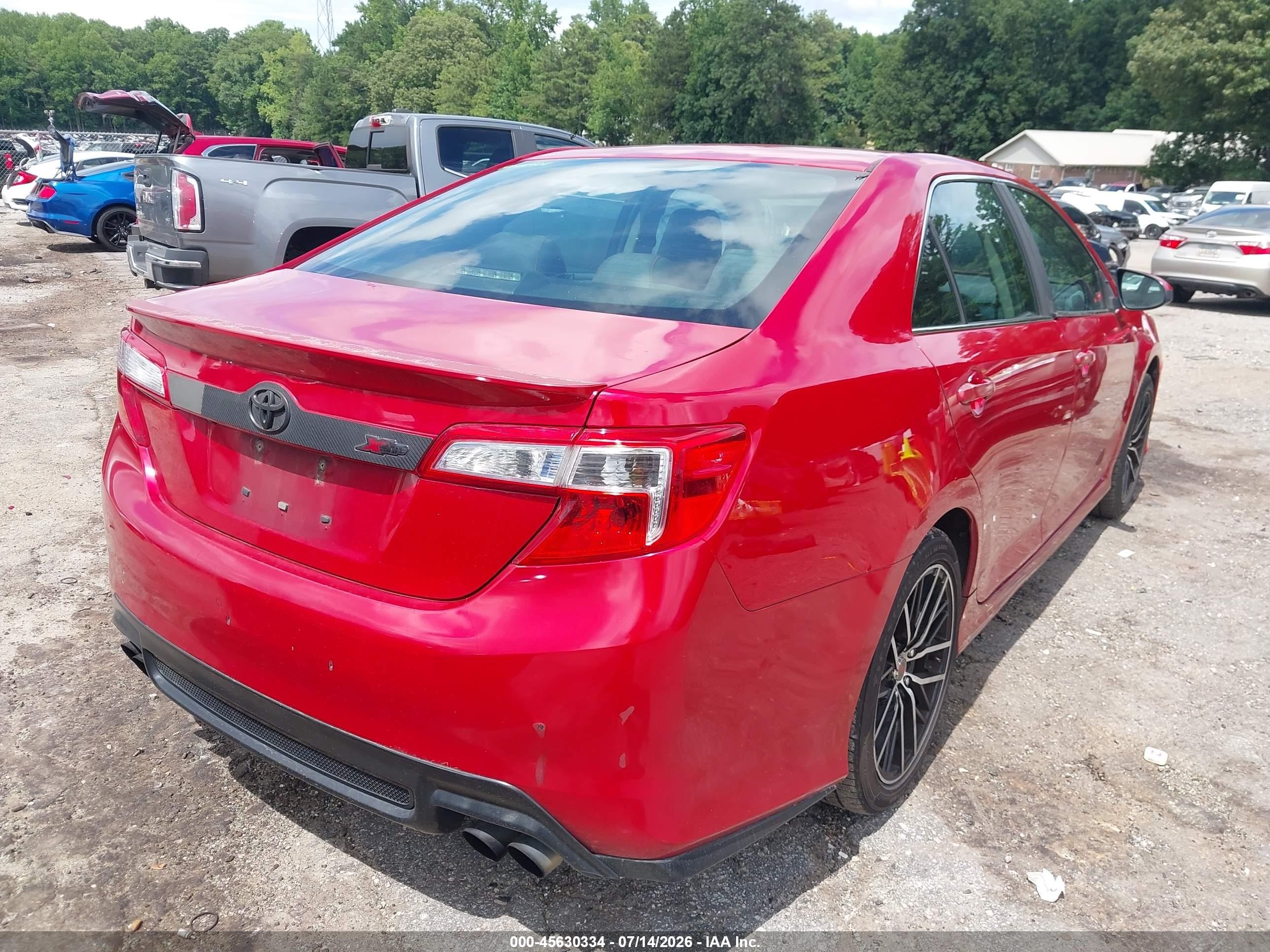 2014 Toyota Camry Se Red vin: 4T1BF1FK3EU870701
