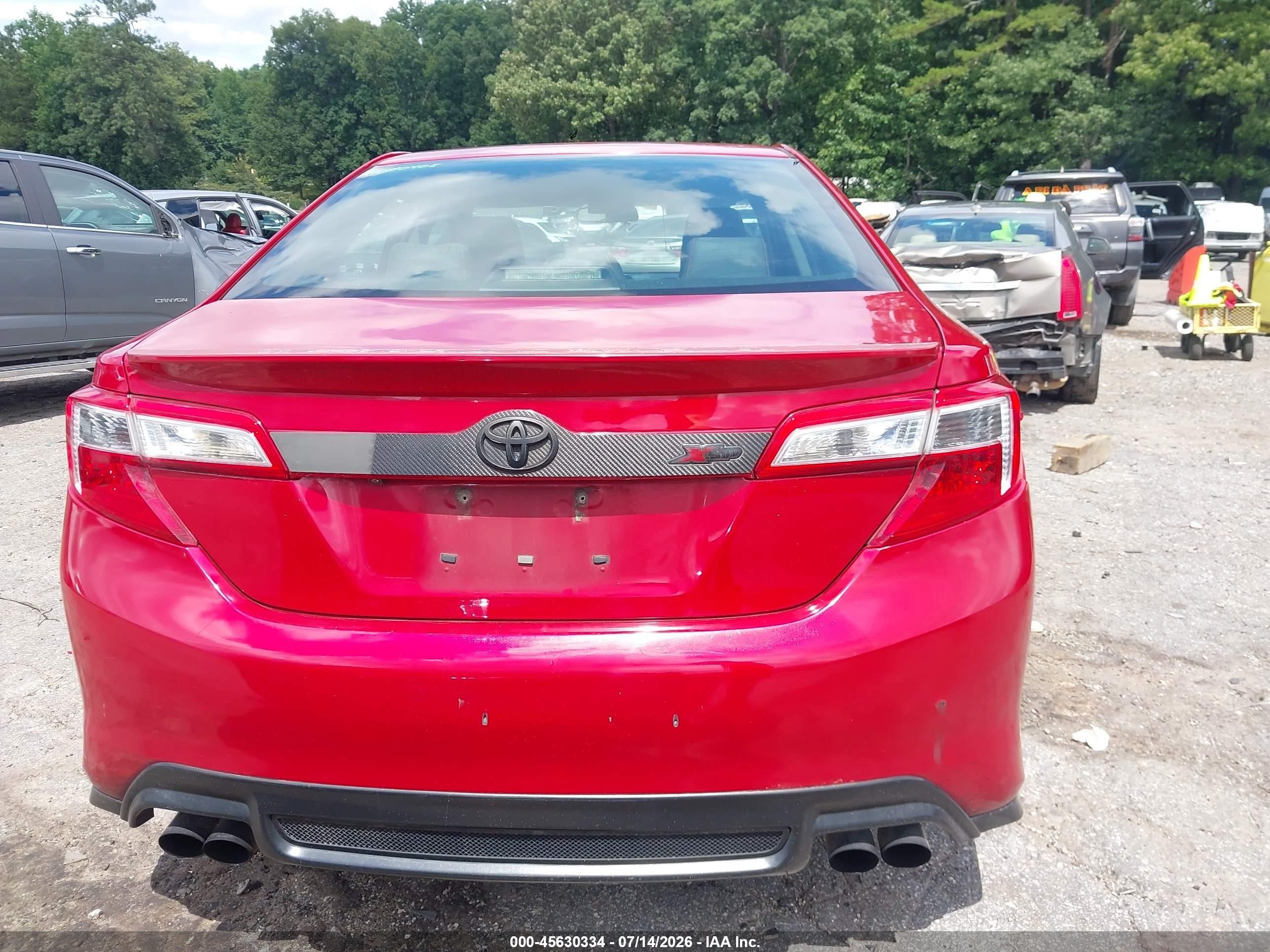 2014 Toyota Camry Se Red vin: 4T1BF1FK3EU870701