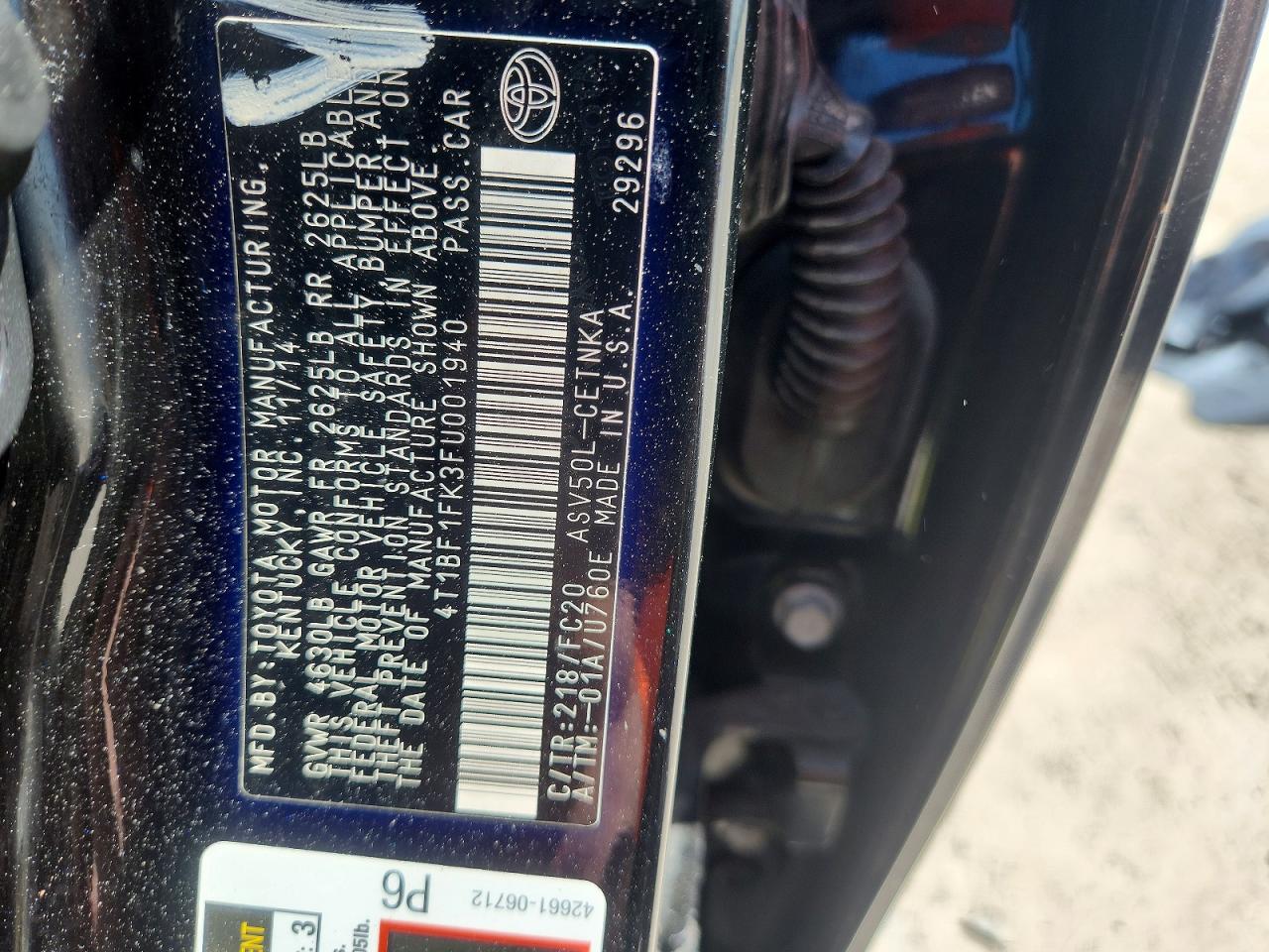 2015 Toyota Camry Le Black vin: 4T1BF1FK3FU001940