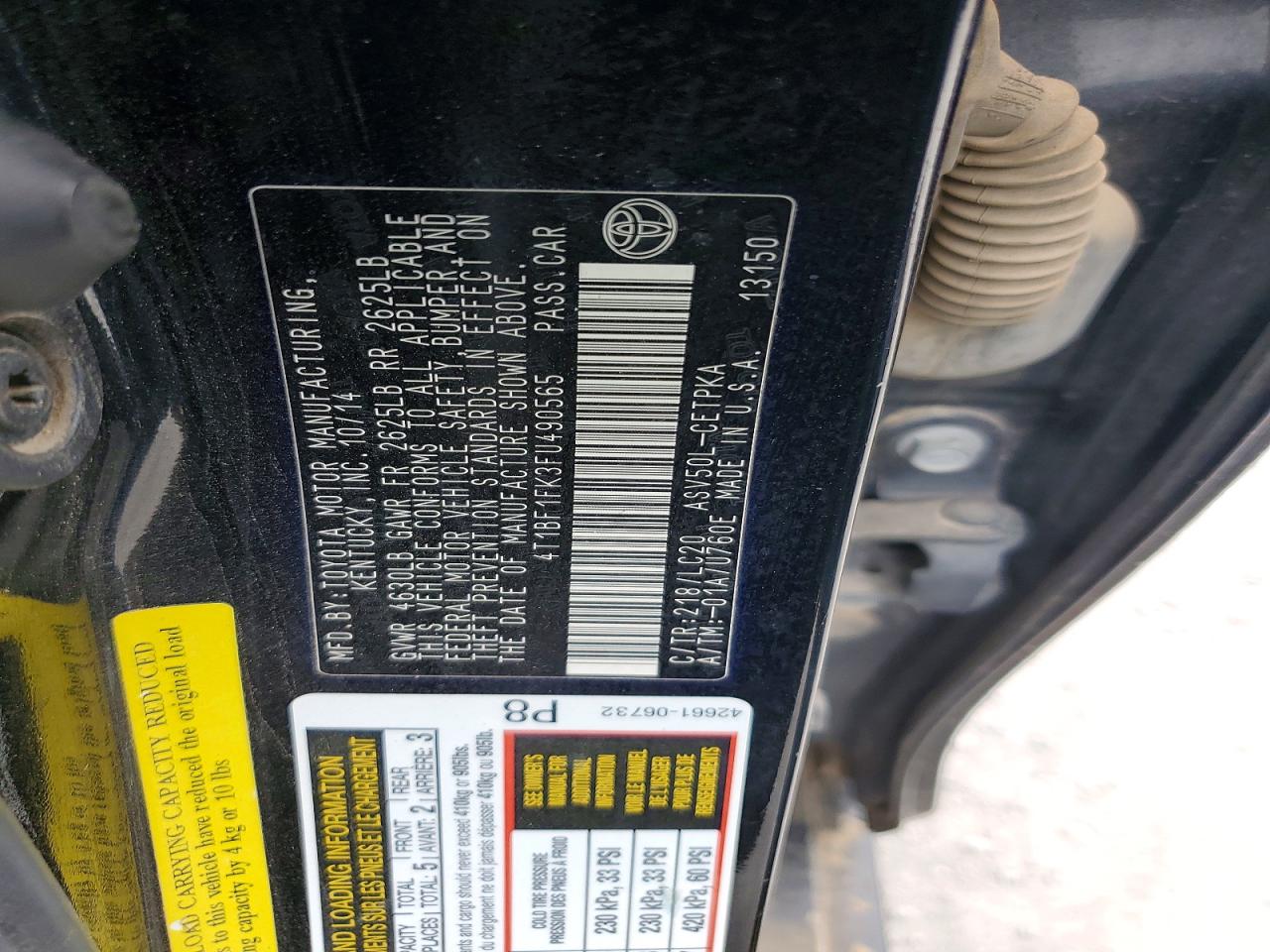 2015 Toyota Camry Xse Black vin: 4T1BF1FK3FU490565