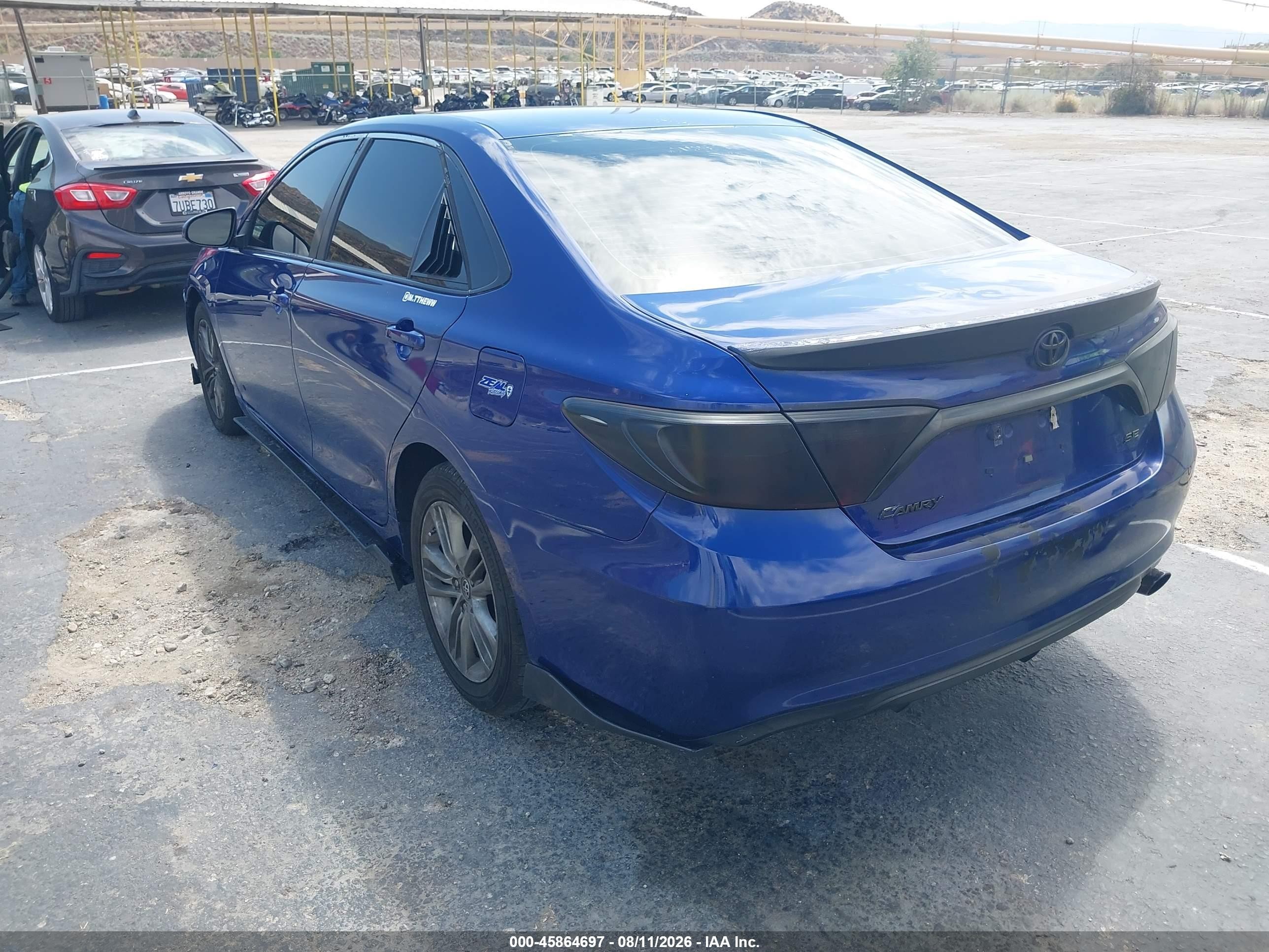 2015 Toyota Camry Se Blue vin: 4T1BF1FK3FU902452