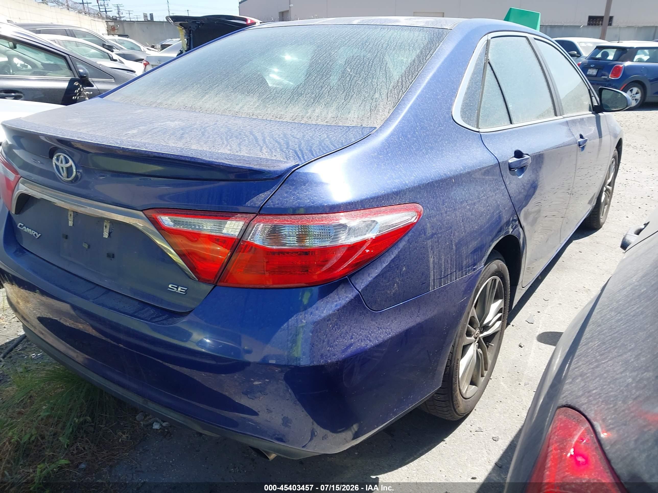 2015 Toyota Camry Se Blue vin: 4T1BF1FK3FU904556