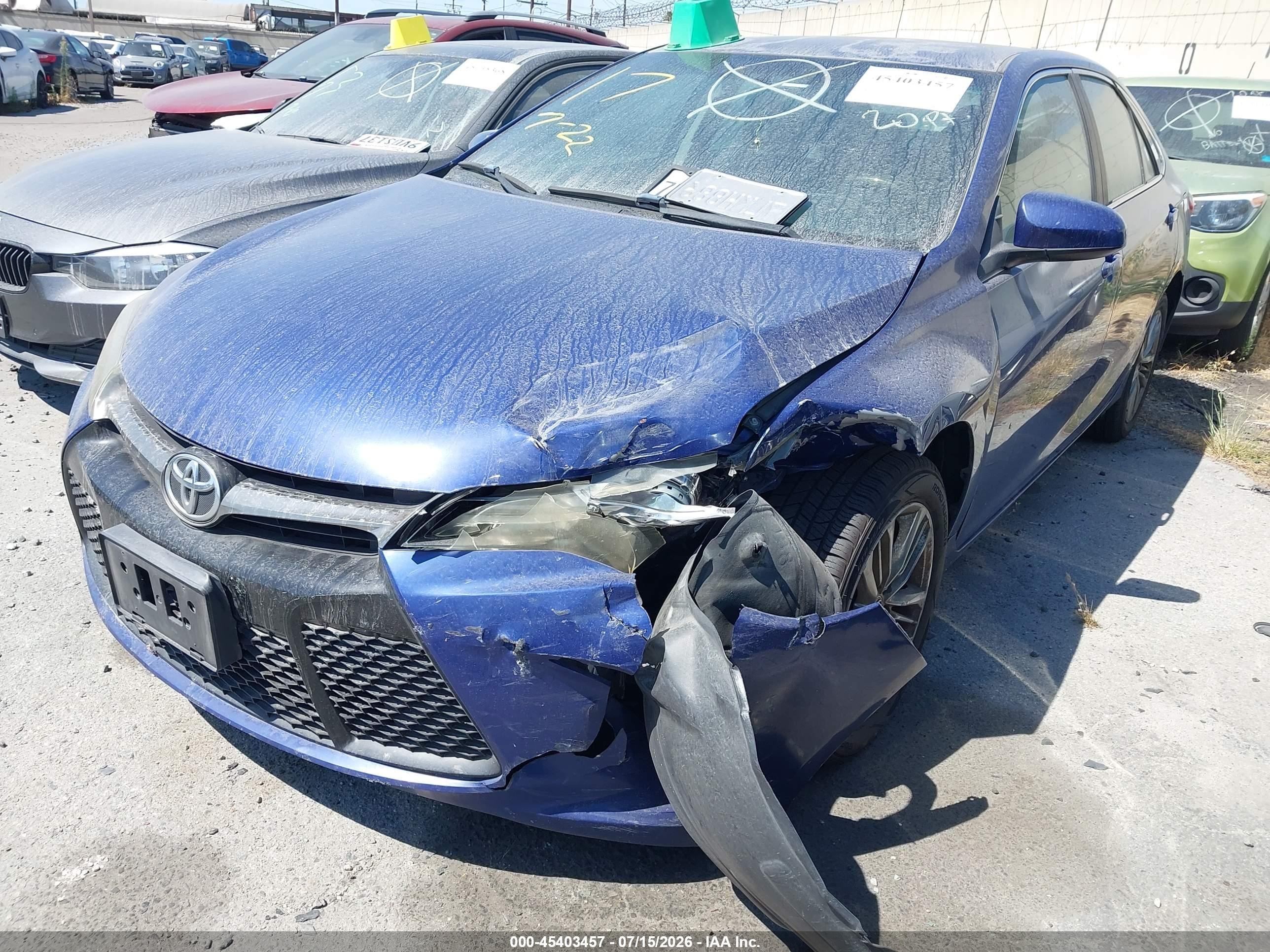 2015 Toyota Camry Se Blue vin: 4T1BF1FK3FU904556