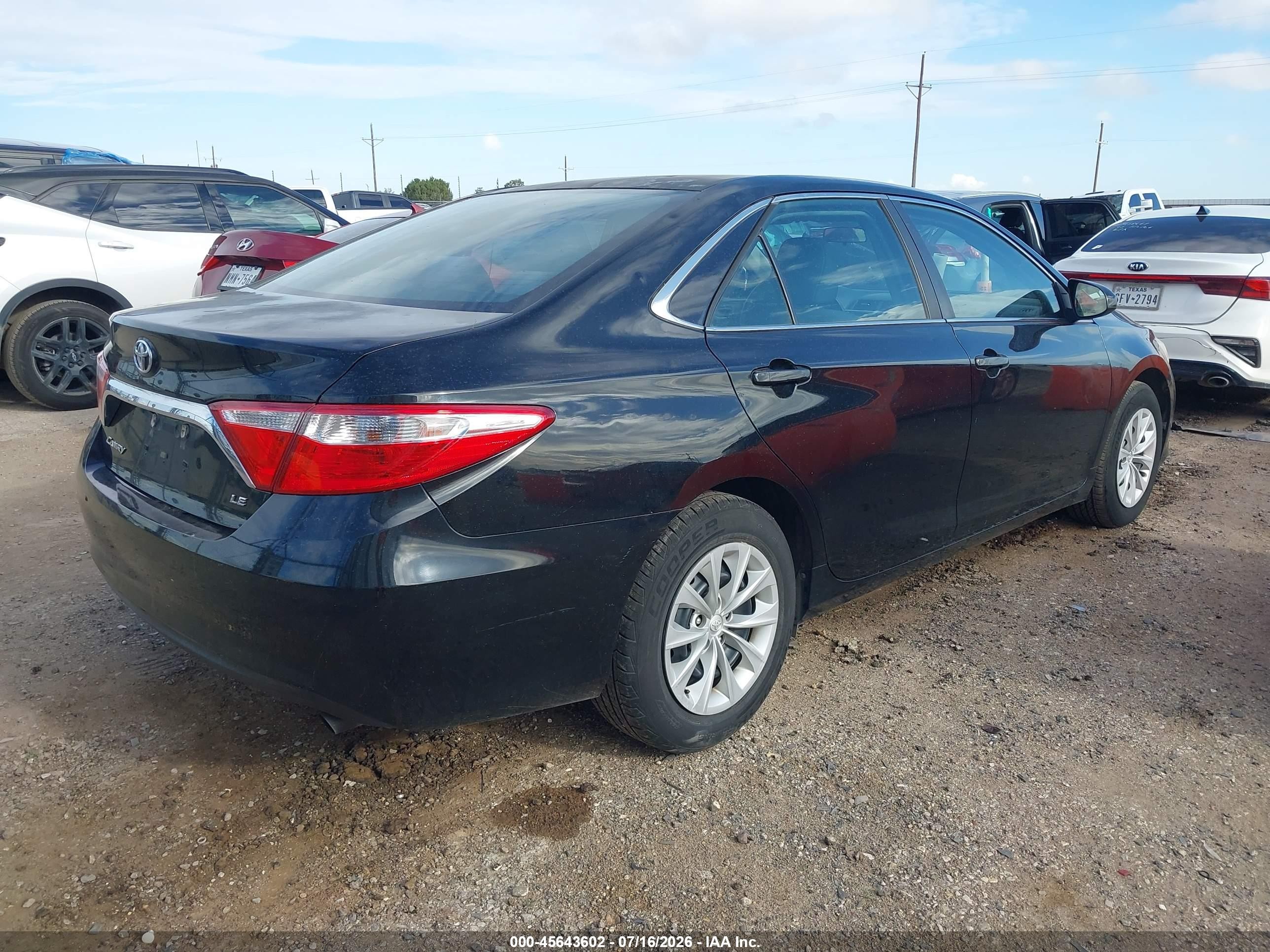 2015 Toyota Camry Le Black vin: 4T1BF1FK3FU913421