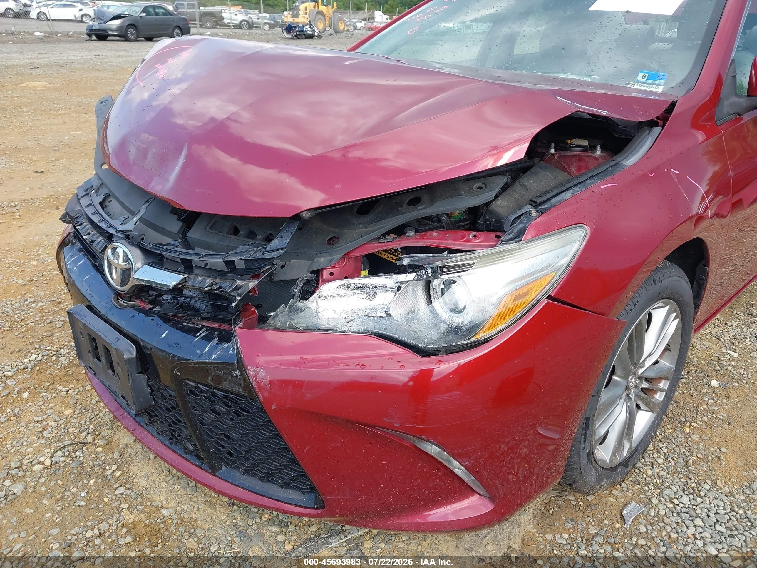 2015 Toyota Camry Se Red vin: 4T1BF1FK3FU945141