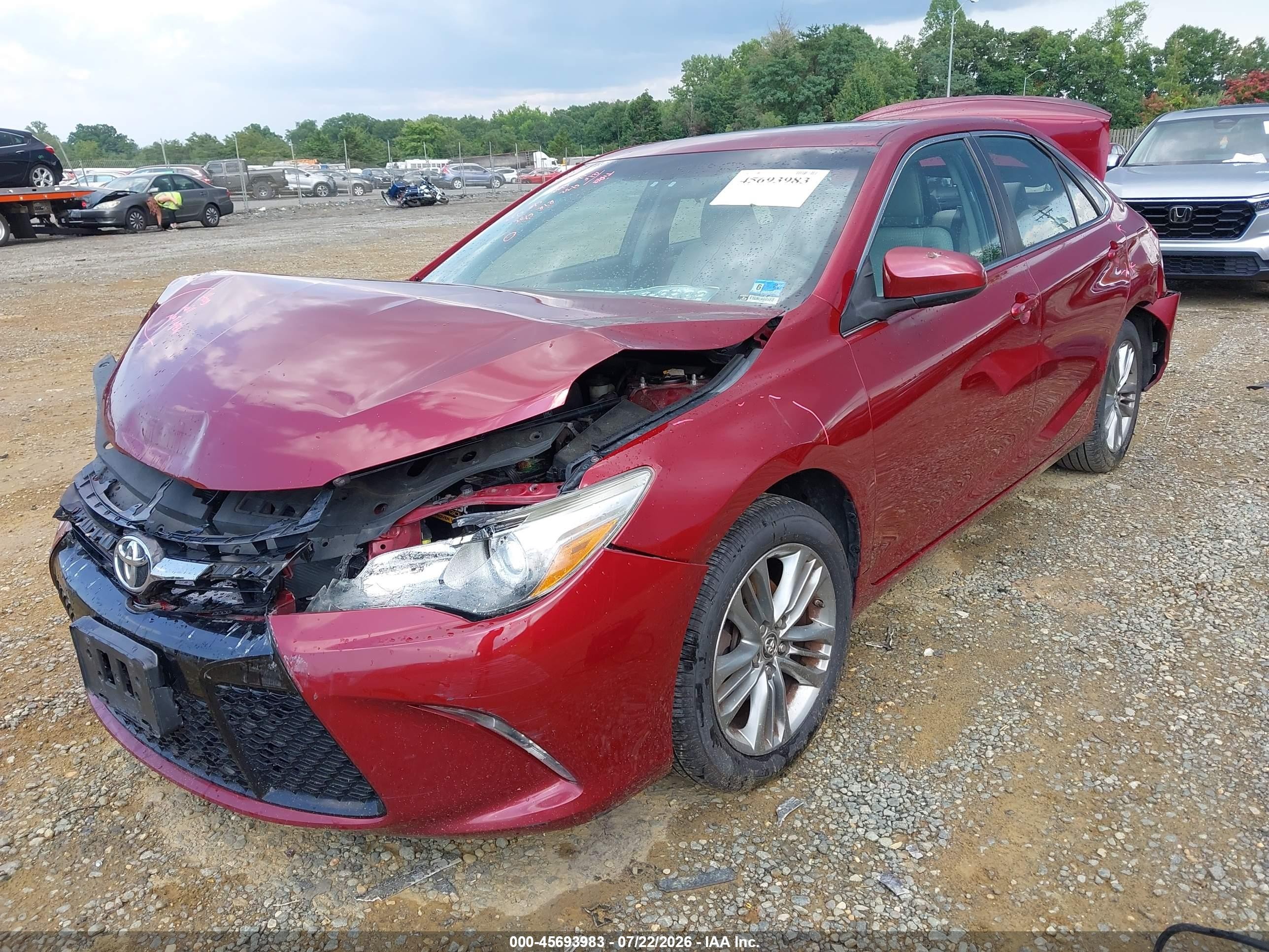2015 Toyota Camry Se Red vin: 4T1BF1FK3FU945141