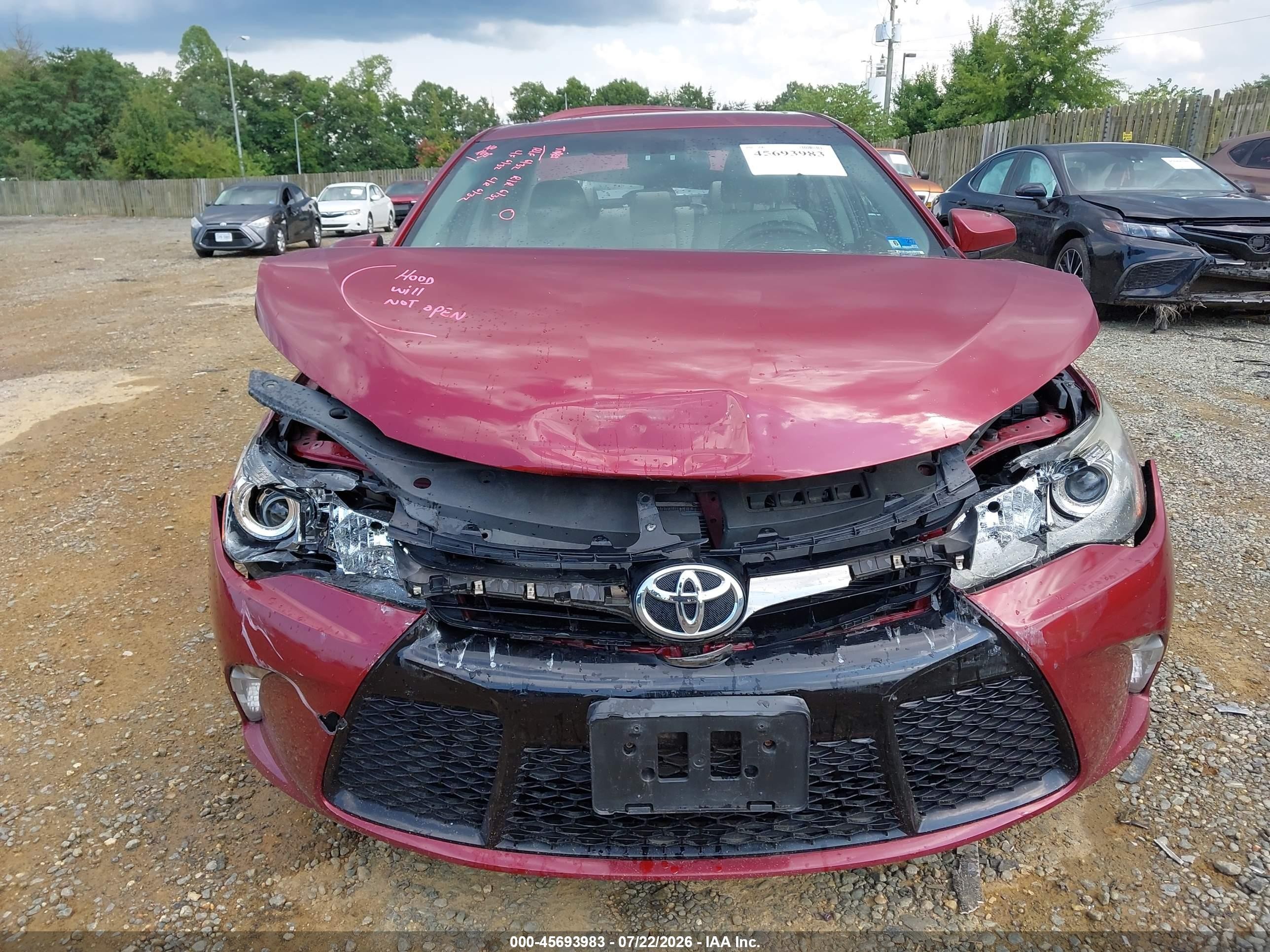 2015 Toyota Camry Se Red vin: 4T1BF1FK3FU945141