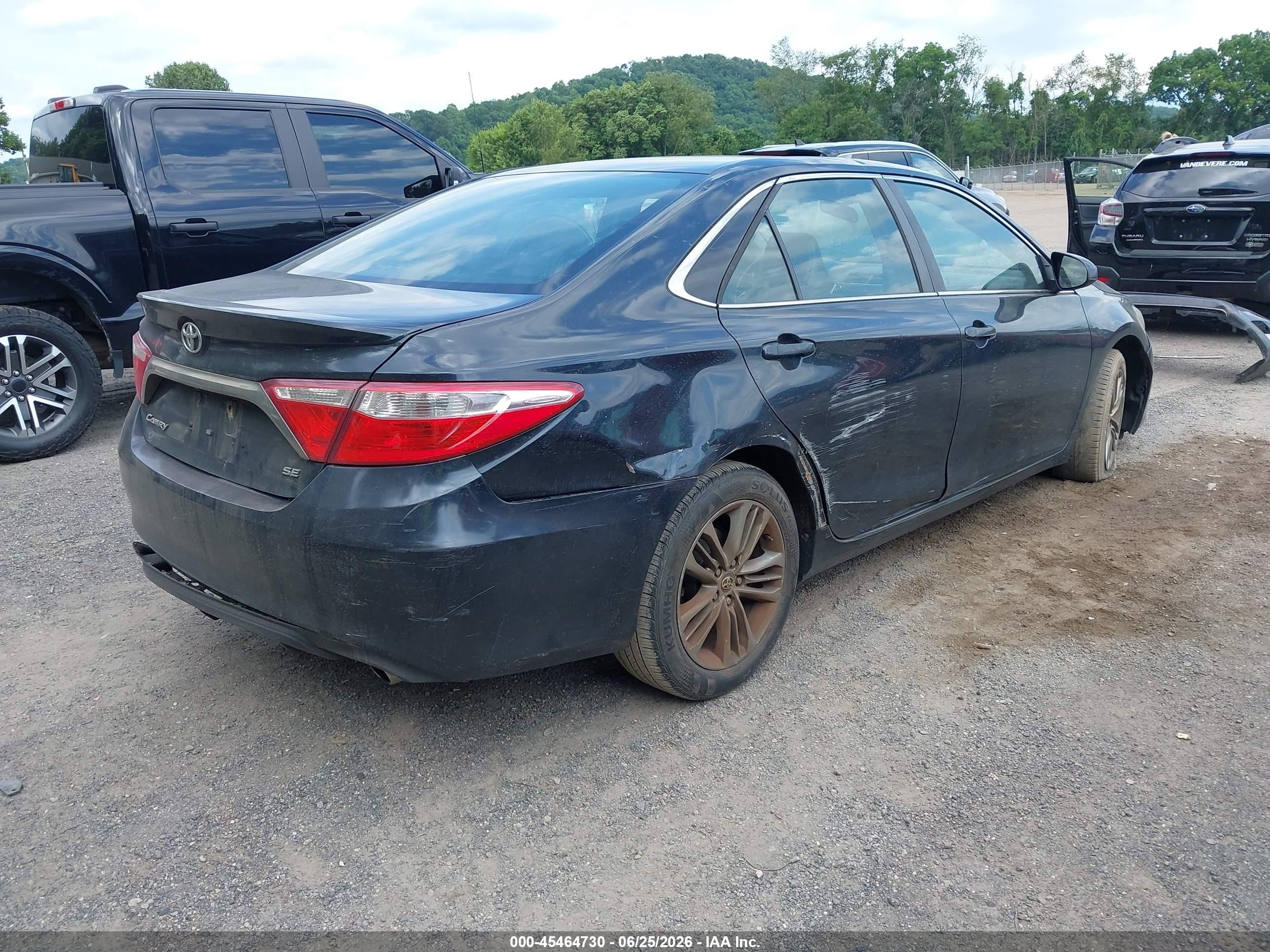2015 Toyota Camry Se Black vin: 4T1BF1FK3FU947729
