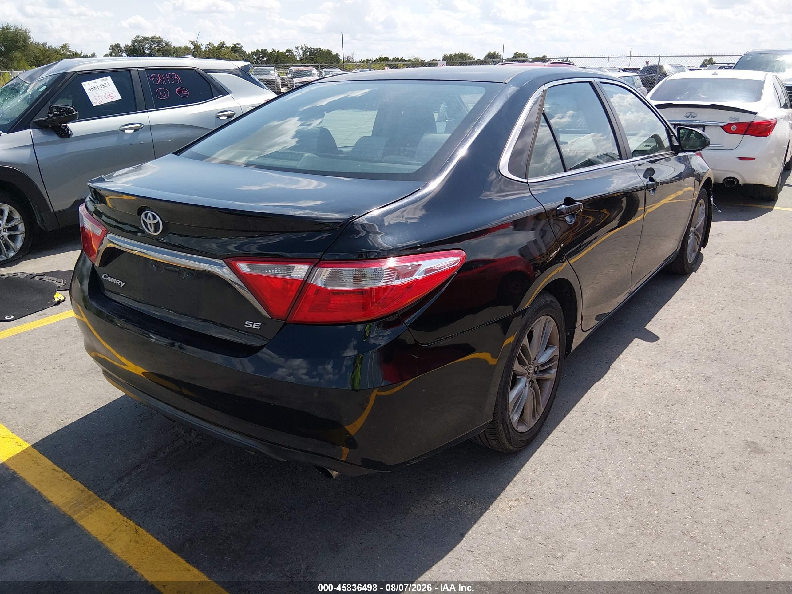 2015 Toyota Camry Se Black vin: 4T1BF1FK3FU994243
