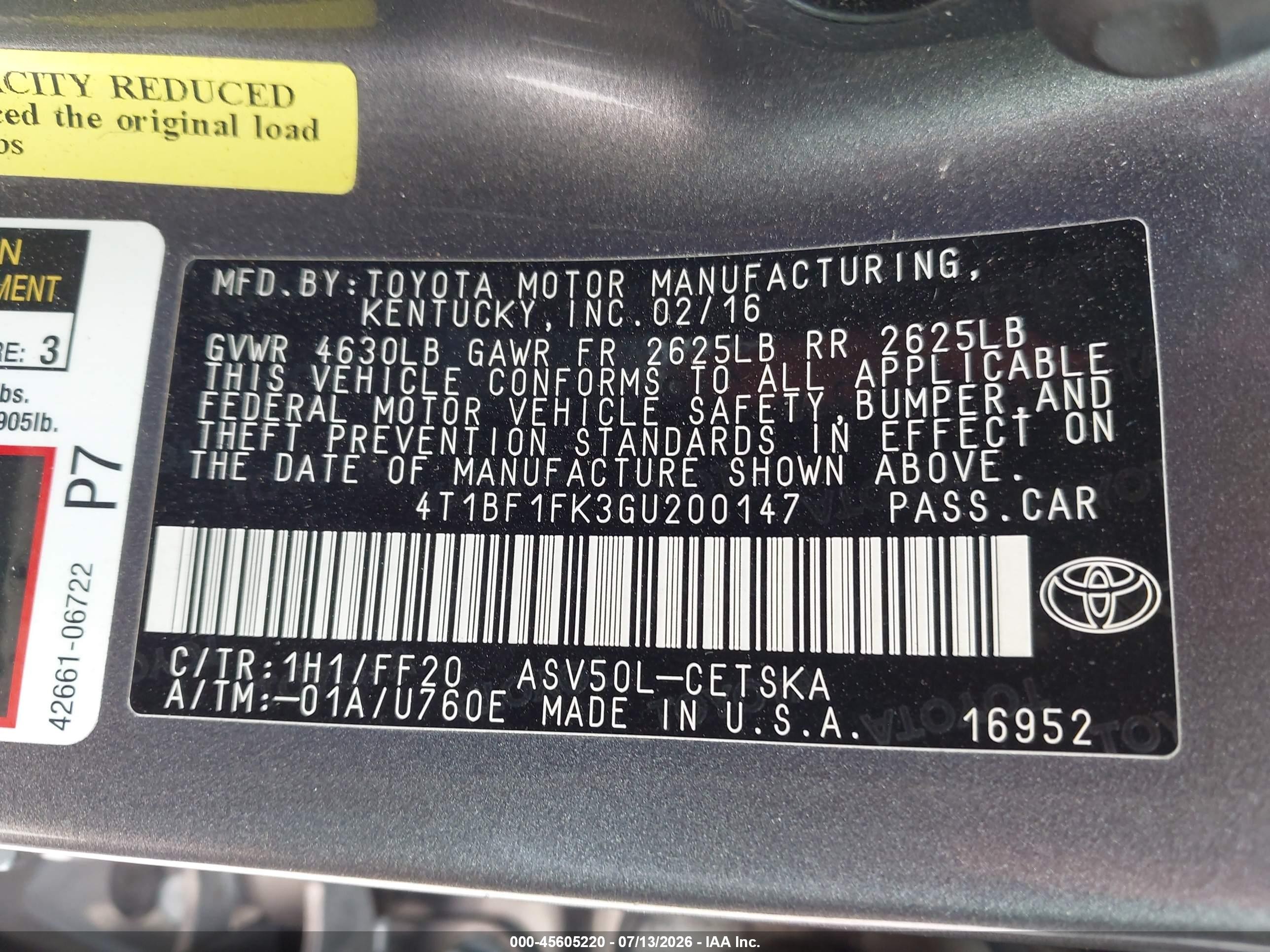 2016 Toyota Camry Se Gray vin: 4T1BF1FK3GU200147