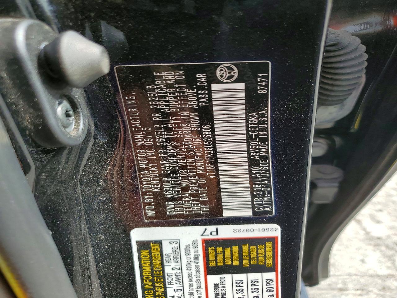 2016 Toyota Camry Xle Черный vin: 4T1BF1FK3GU526806