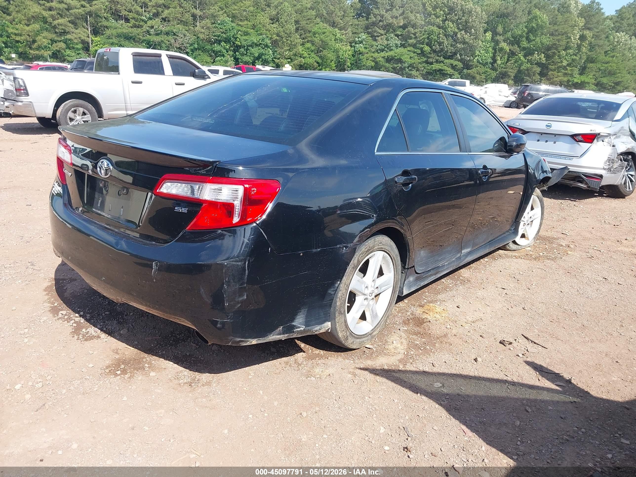 2012 Toyota Camry Se Black vin: 4T1BF1FK4CU012294