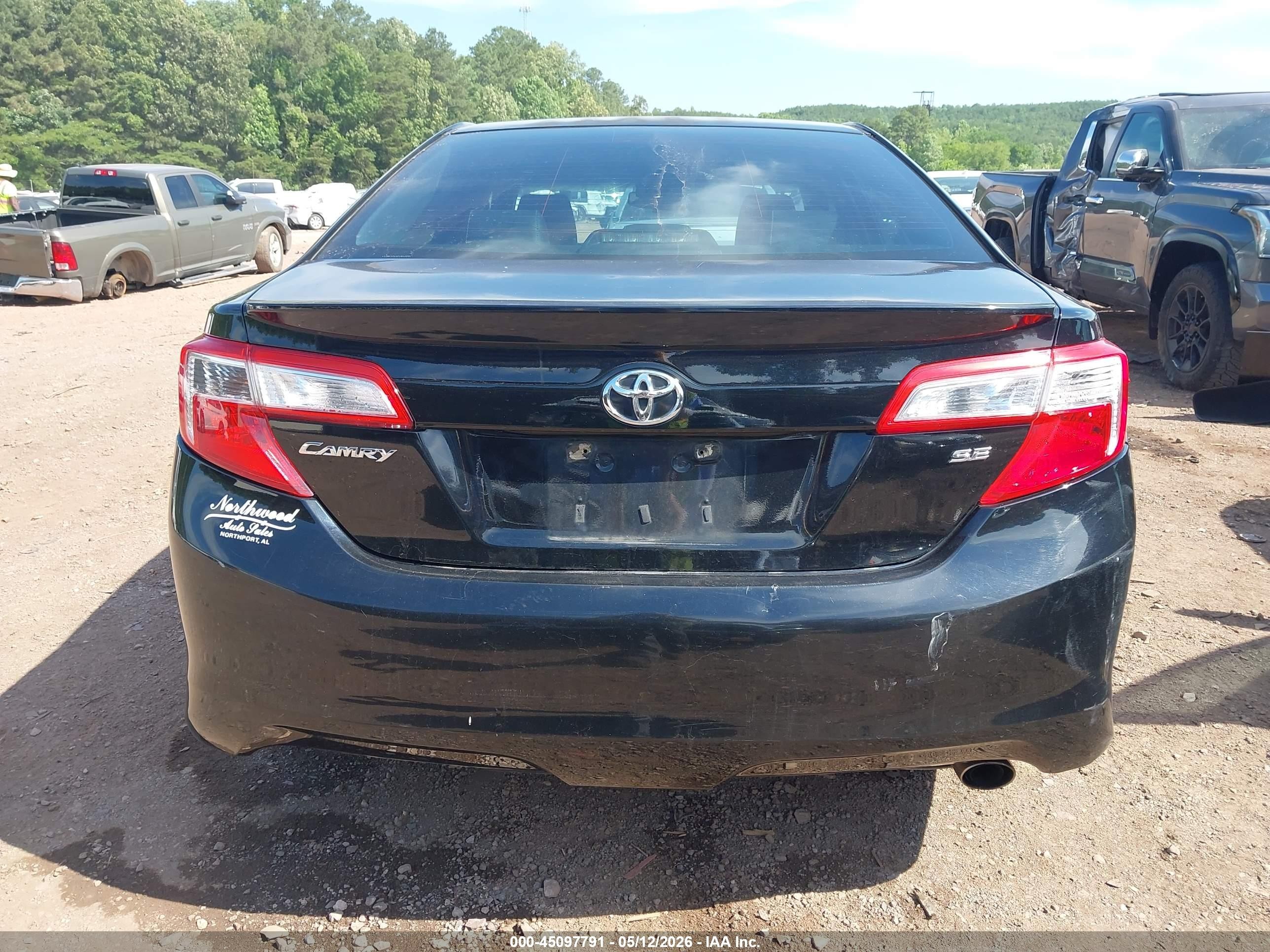 2012 Toyota Camry Se Black vin: 4T1BF1FK4CU012294