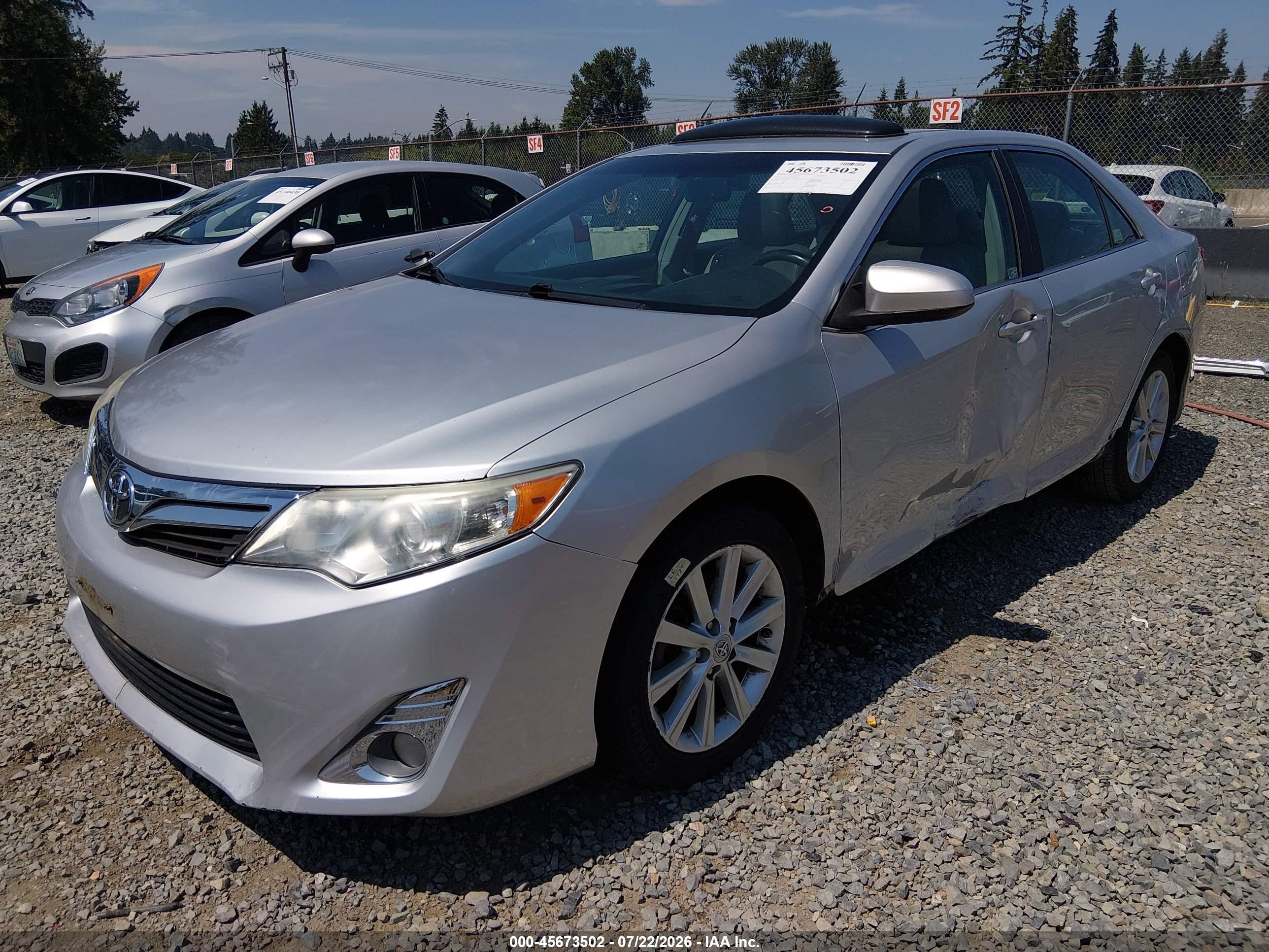 2012 Toyota Camry Xle Silver vin: 4T1BF1FK4CU067859