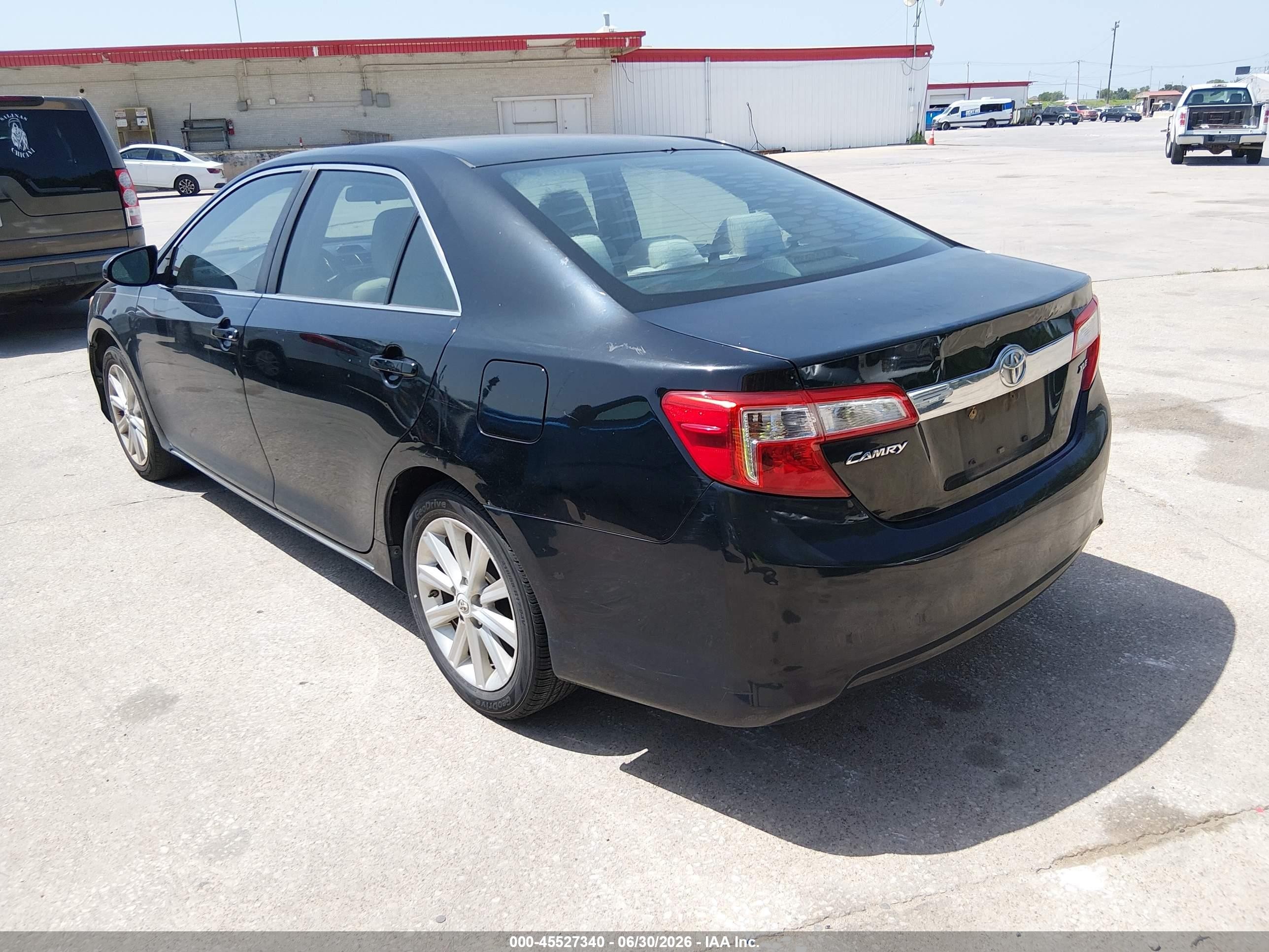 2012 Toyota Camry Xle Black vin: 4T1BF1FK4CU071376