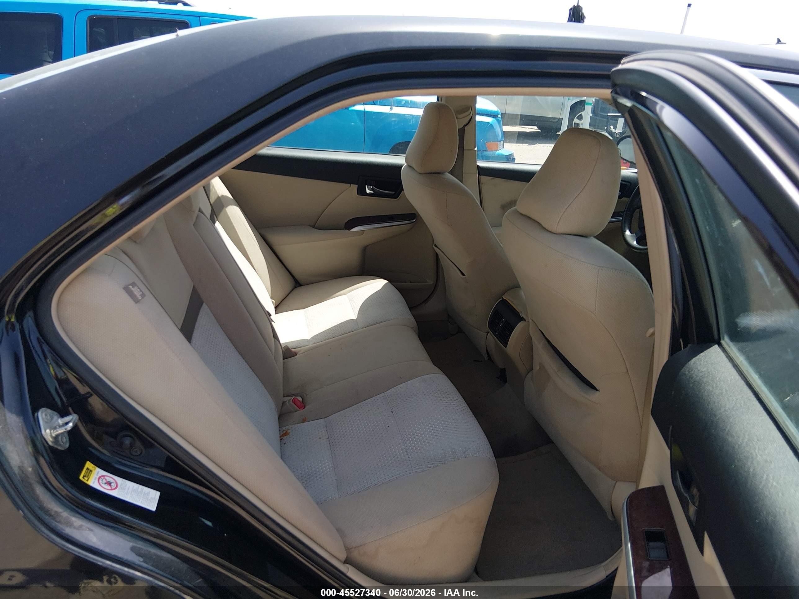 2012 Toyota Camry Xle Black vin: 4T1BF1FK4CU071376