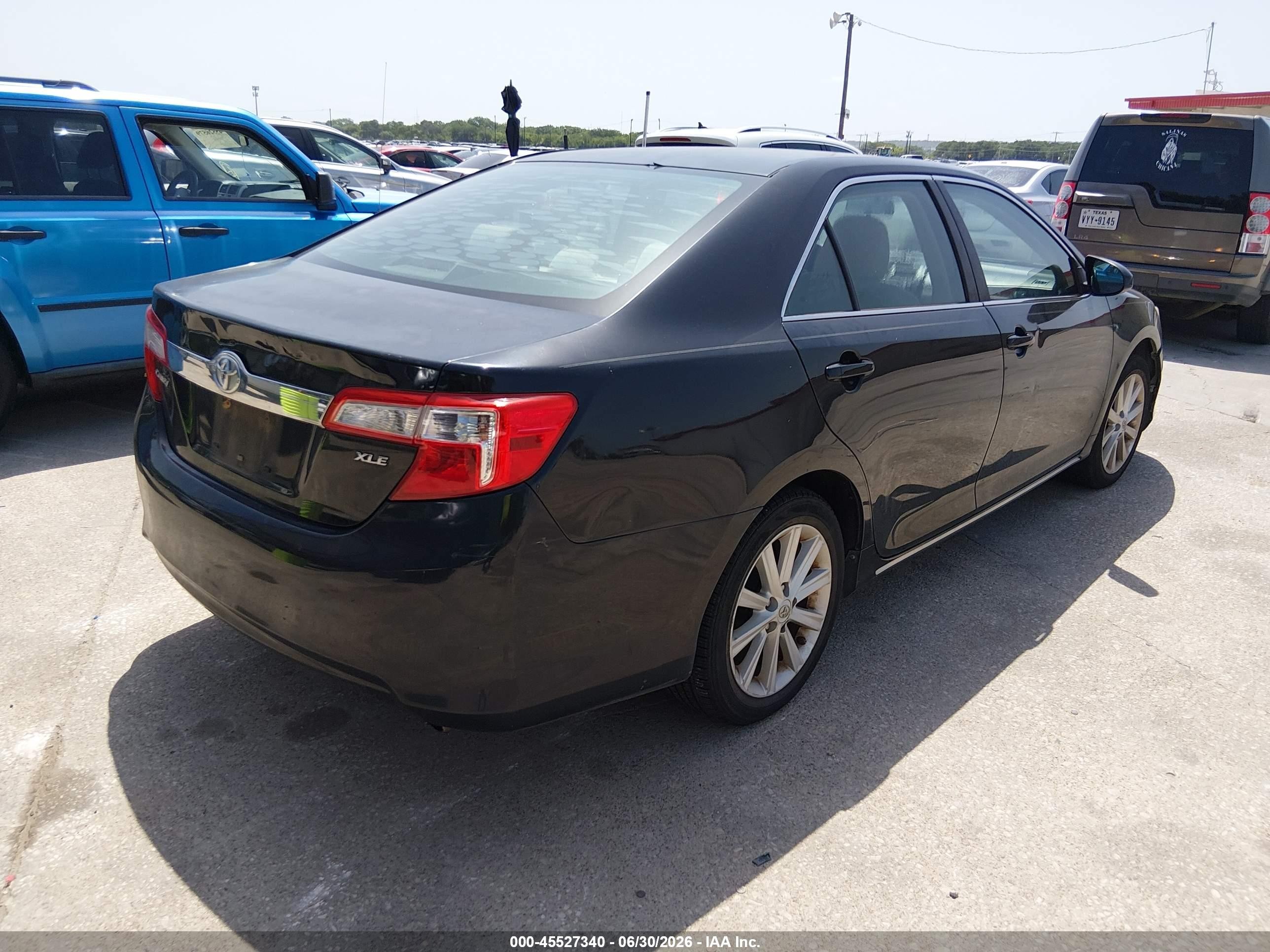 2012 Toyota Camry Xle Black vin: 4T1BF1FK4CU071376