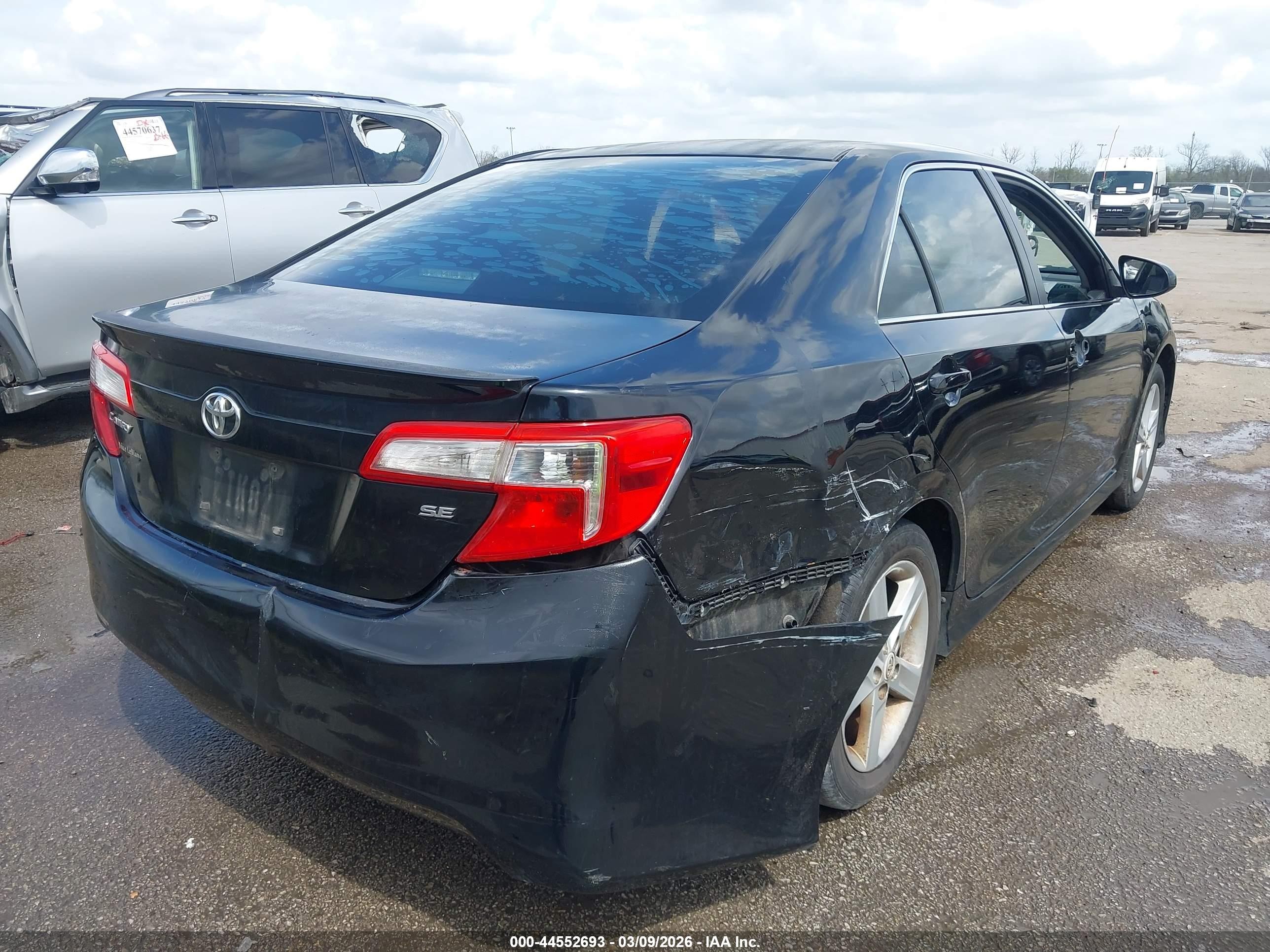 2012 Toyota Camry Se Black vin: 4T1BF1FK4CU098609