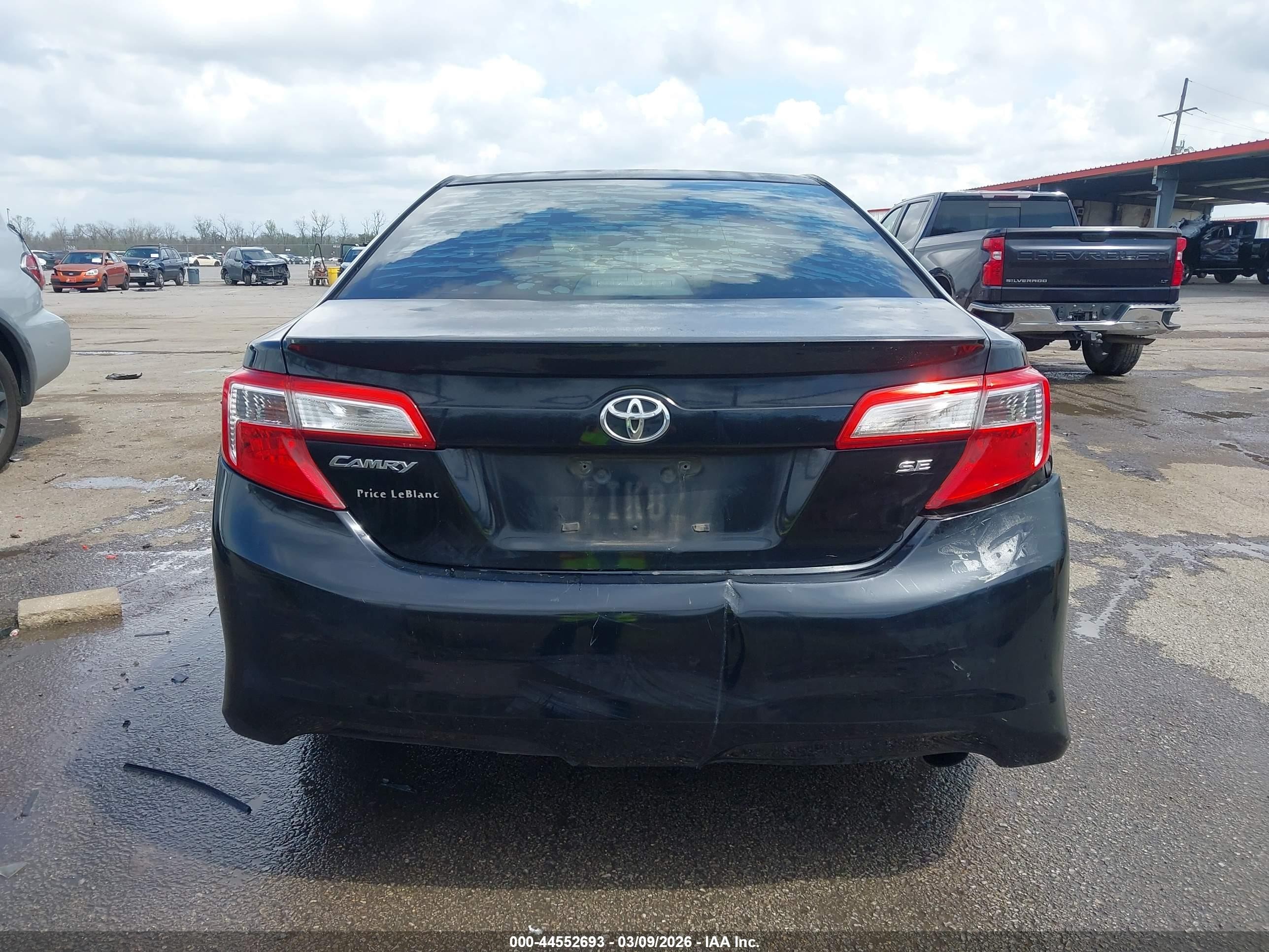 2012 Toyota Camry Se Black vin: 4T1BF1FK4CU098609