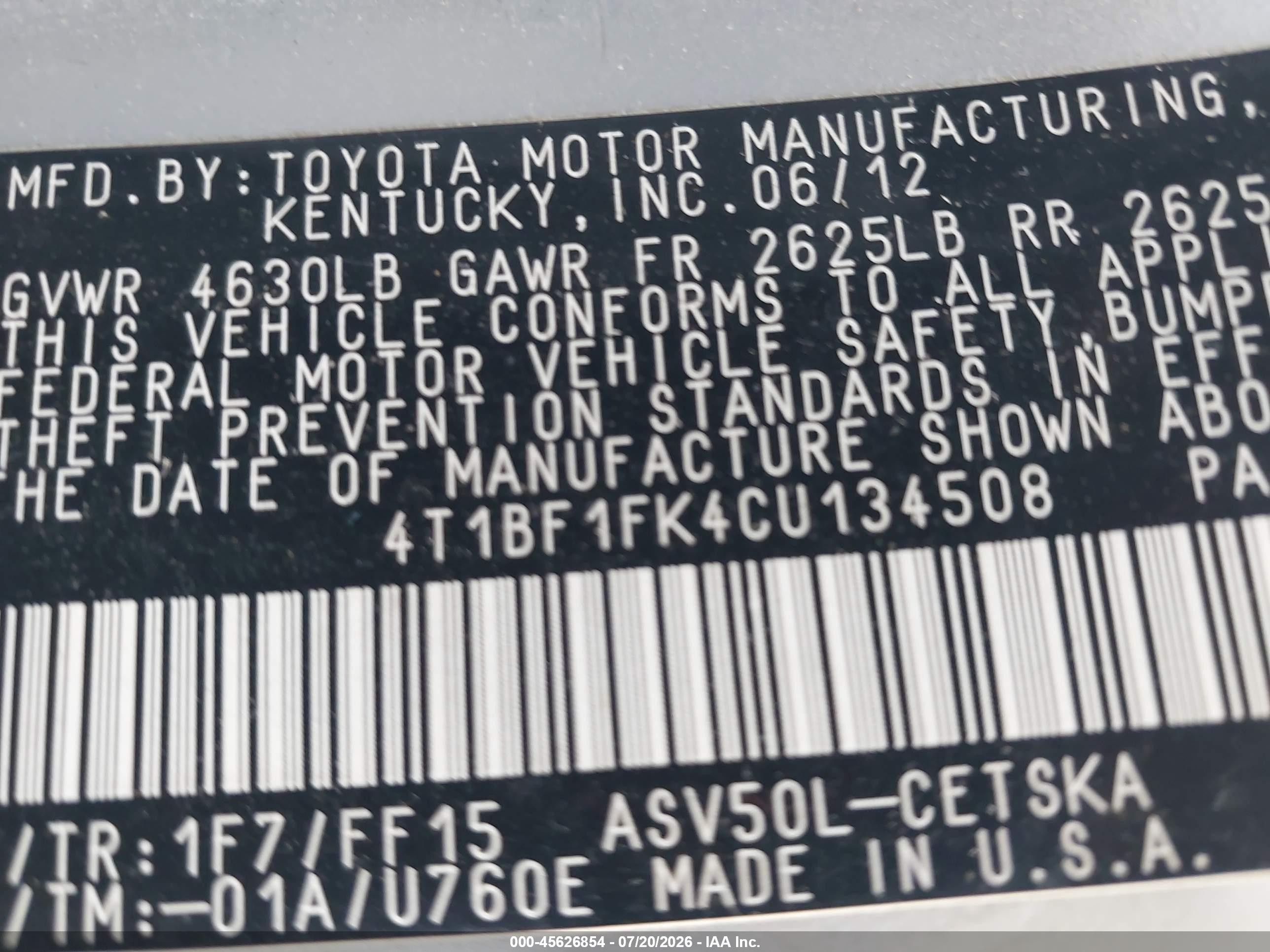 2012 Toyota Camry Se Silver vin: 4T1BF1FK4CU134508