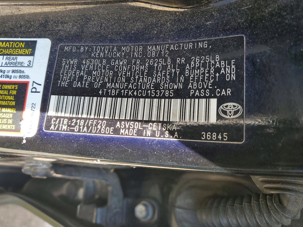 2012 Toyota Camry Se Black vin: 4T1BF1FK4CU153785