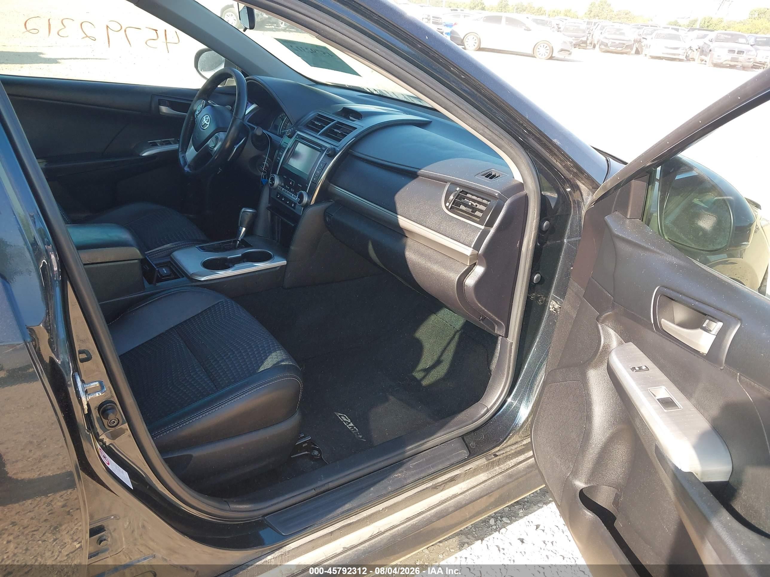 2012 Toyota Camry Se Black vin: 4T1BF1FK4CU166701