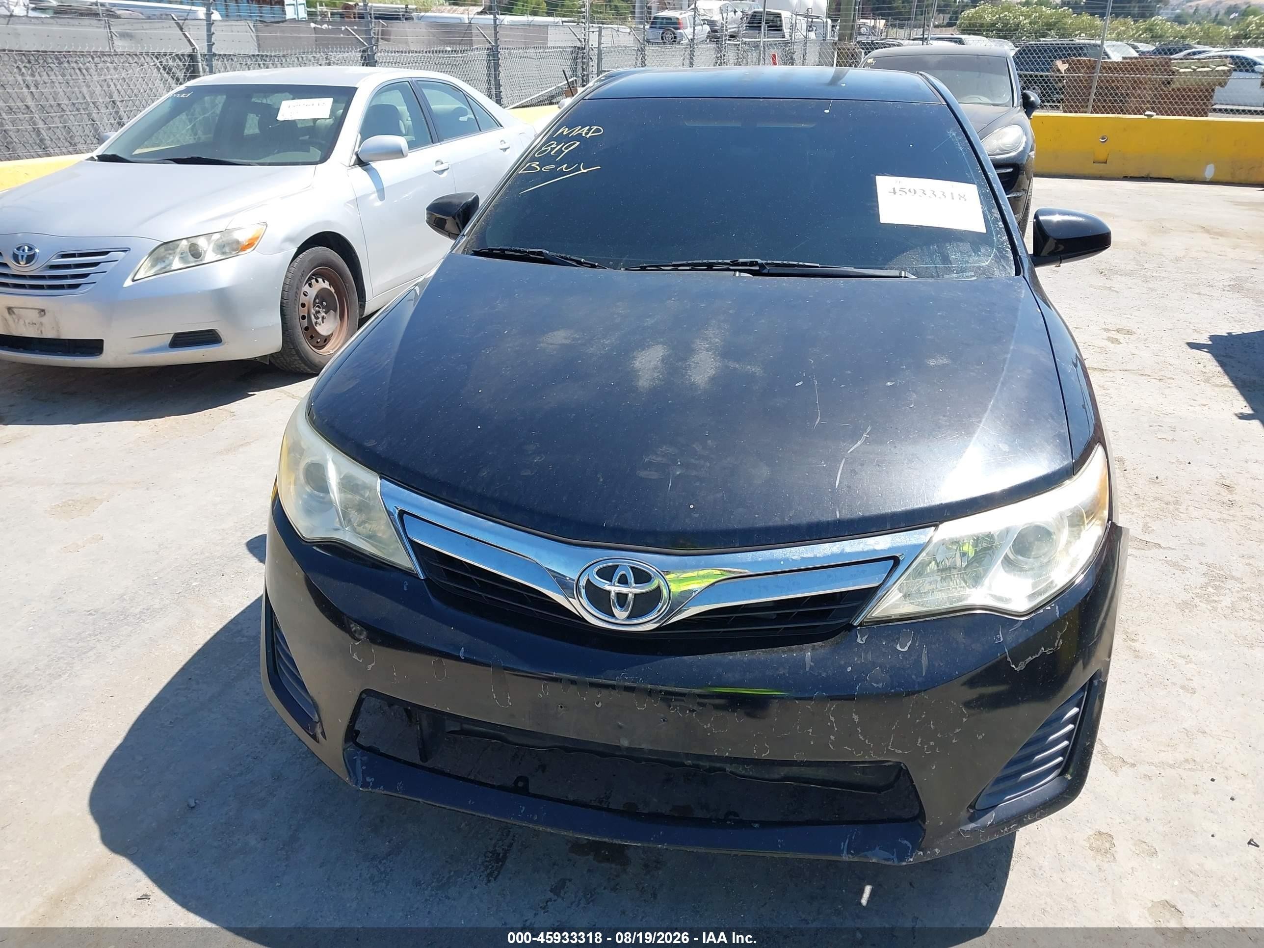 2012 Toyota Camry Le Black vin: 4T1BF1FK4CU168707