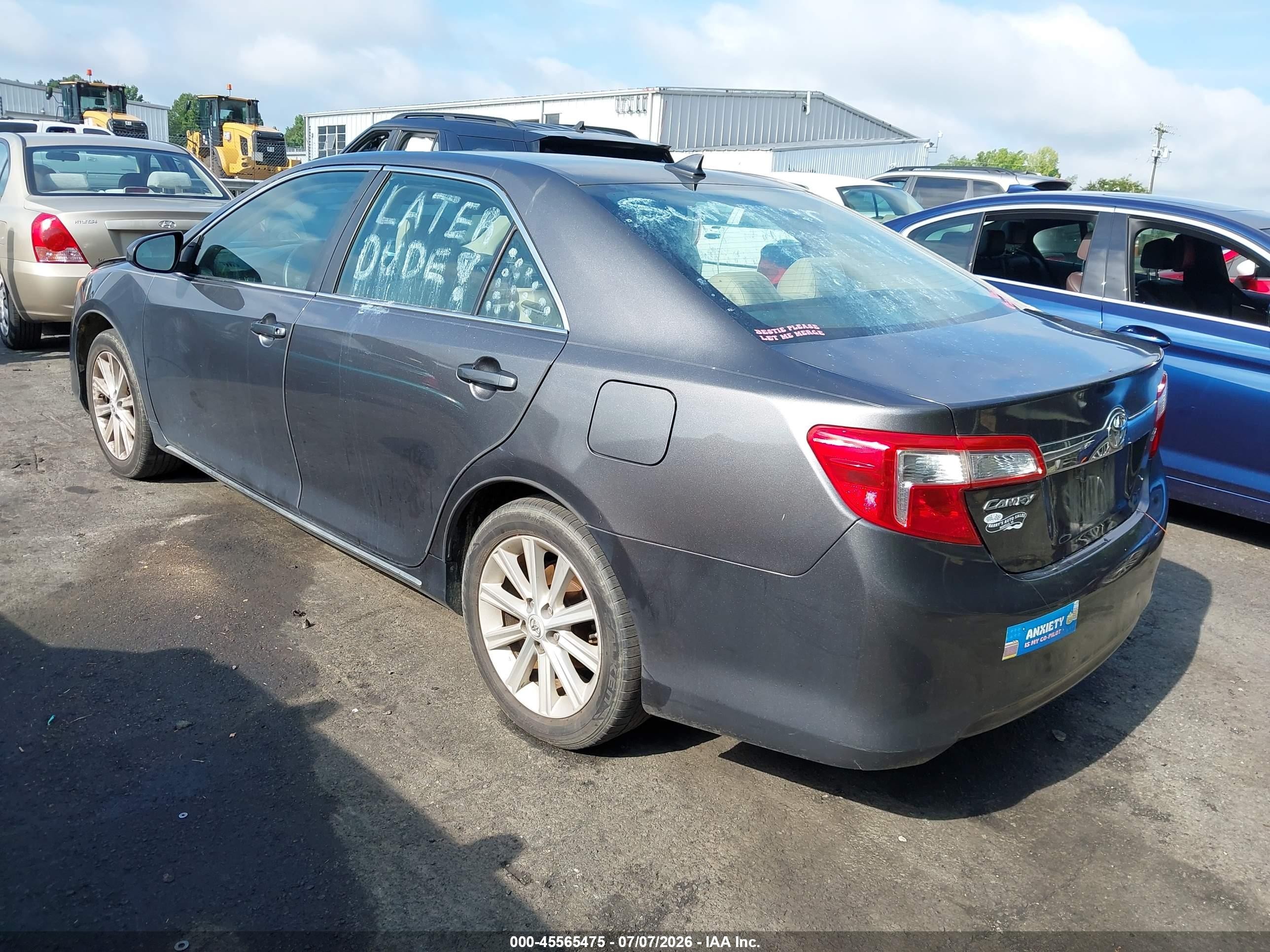 2012 Toyota Camry Xle Gray vin: 4T1BF1FK4CU501794