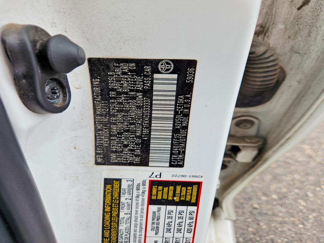 2012 Toyota Camry Se Белый vin: 4T1BF1FK4CU533337