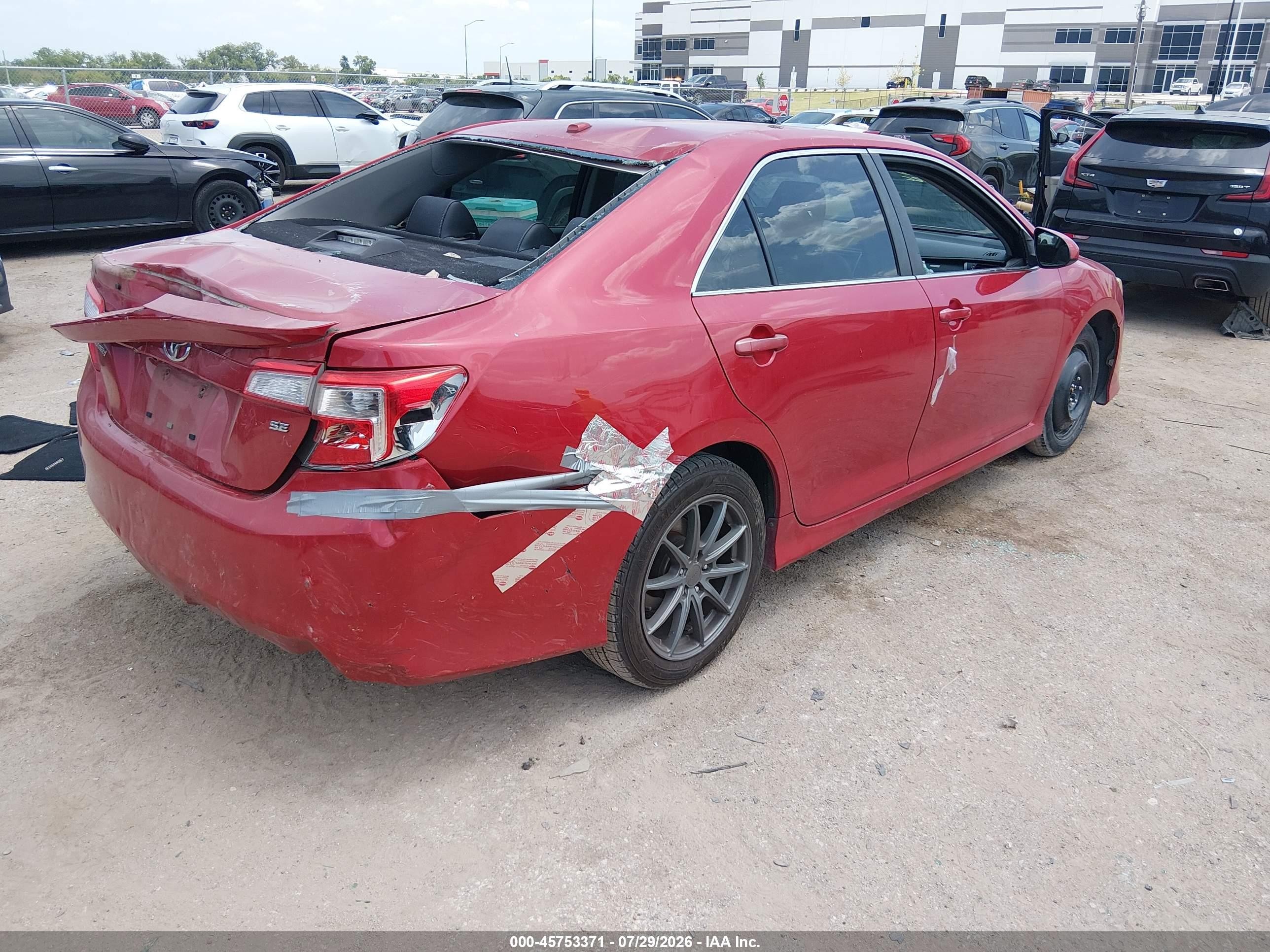 2012 Toyota Camry Se Red vin: 4T1BF1FK4CU616931
